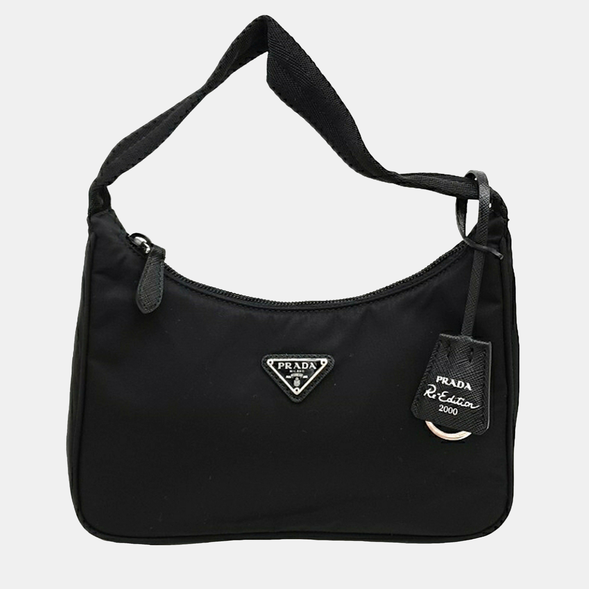 

Prada Black Fabric Tesuto Hobo Bag