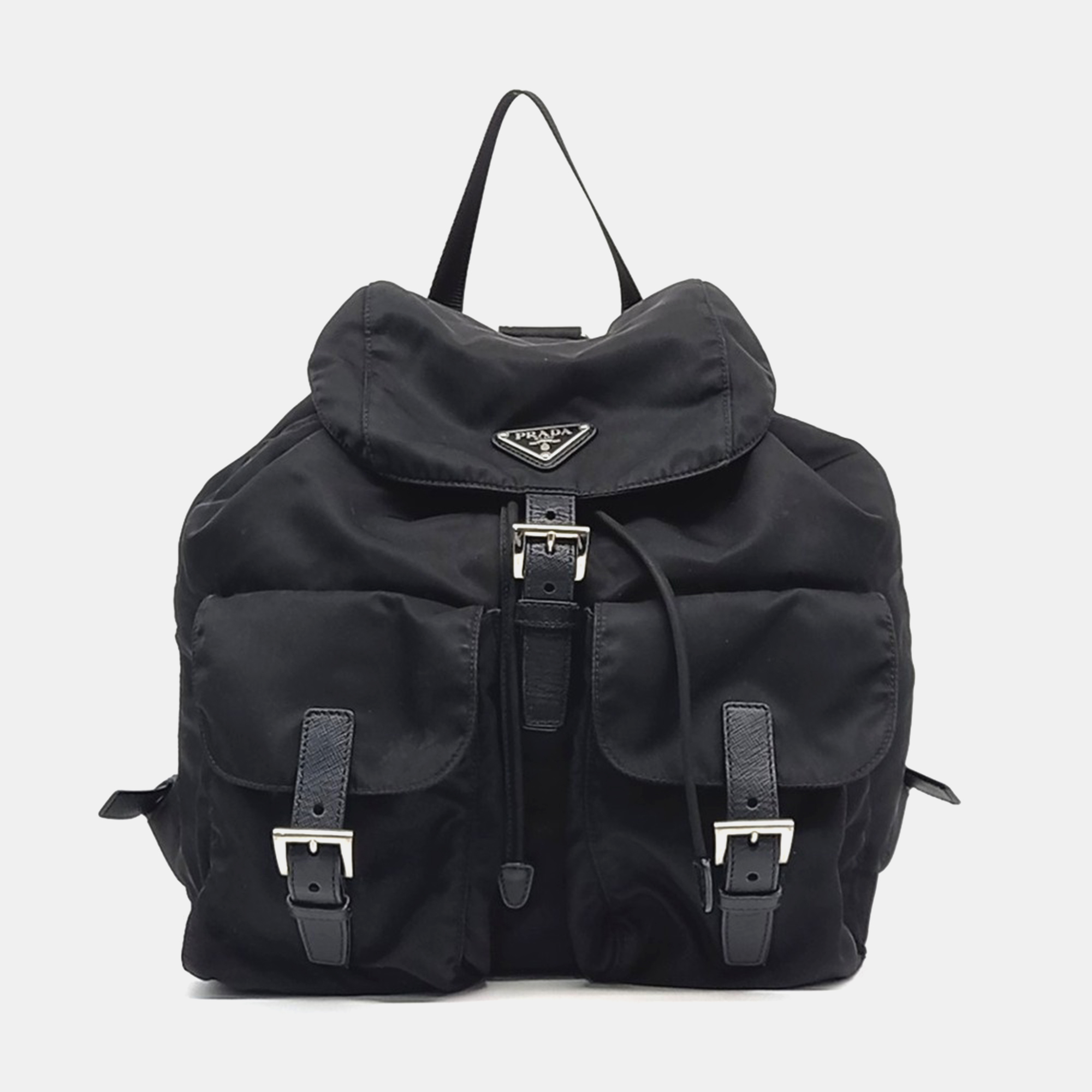 

Prada Black Nylon nylon two-pocket backpack