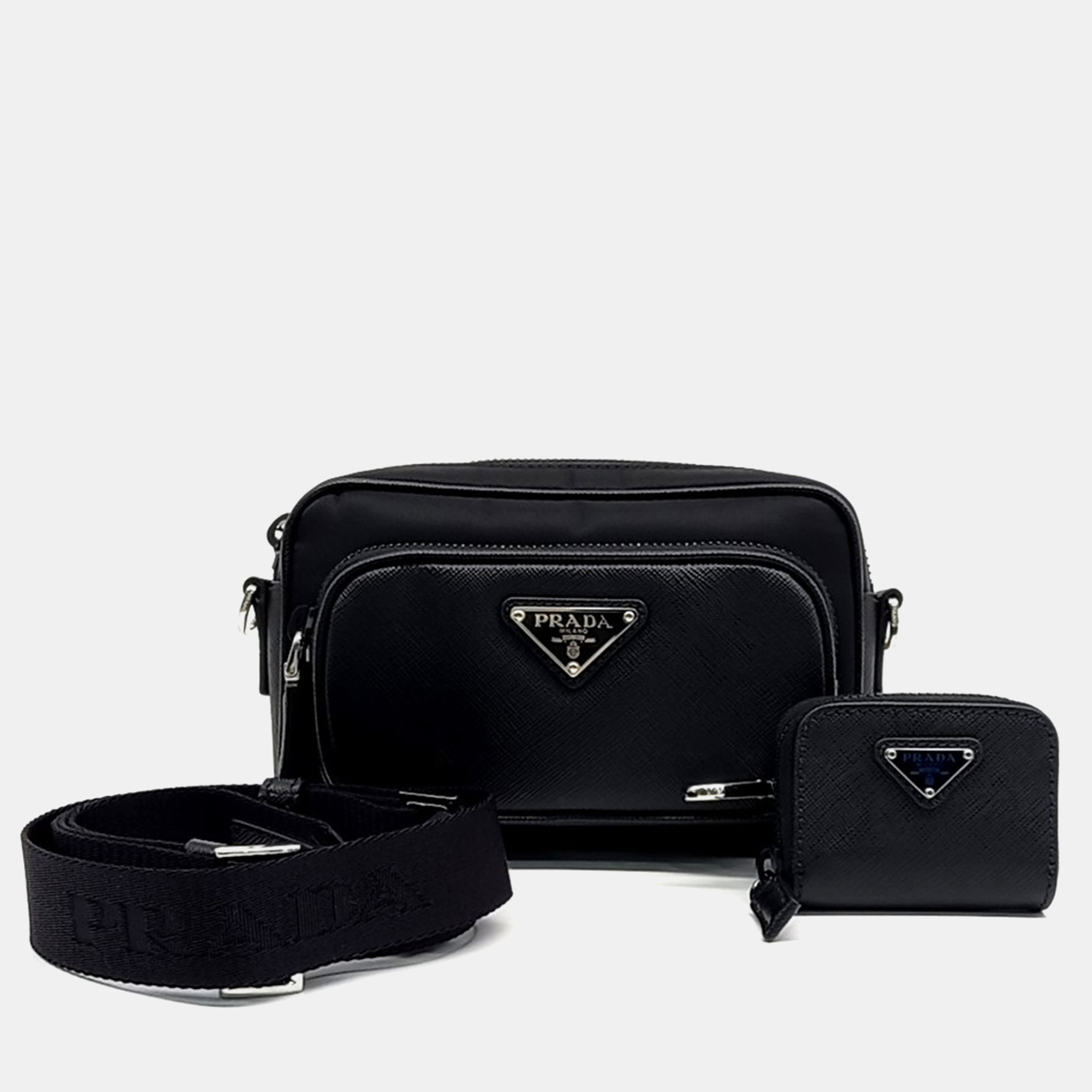 

Prada Black Leather Re-Nylon Saffiano crossbody Bag
