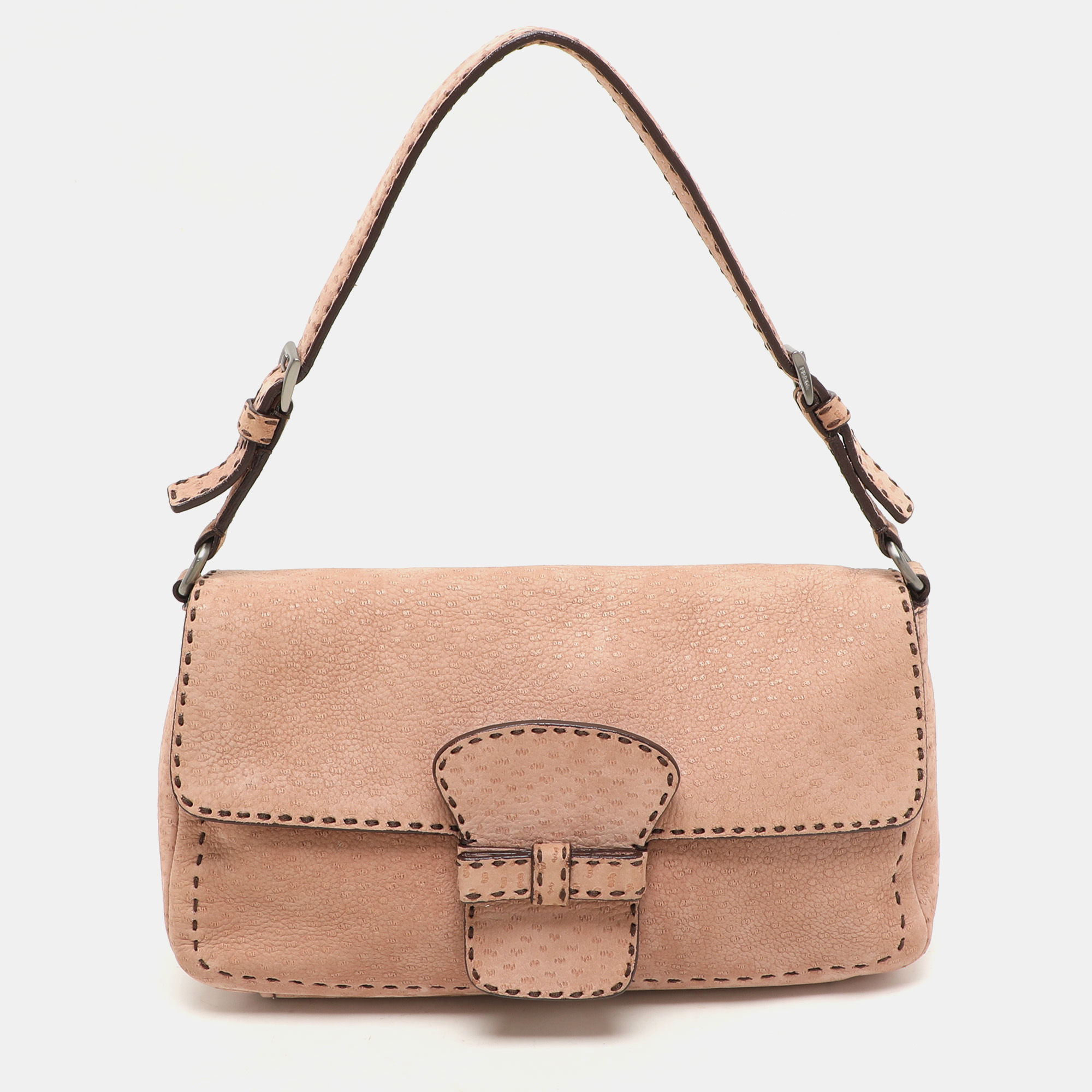 

Prada Beige Nubuck Leather Flap Shoulder Bag
