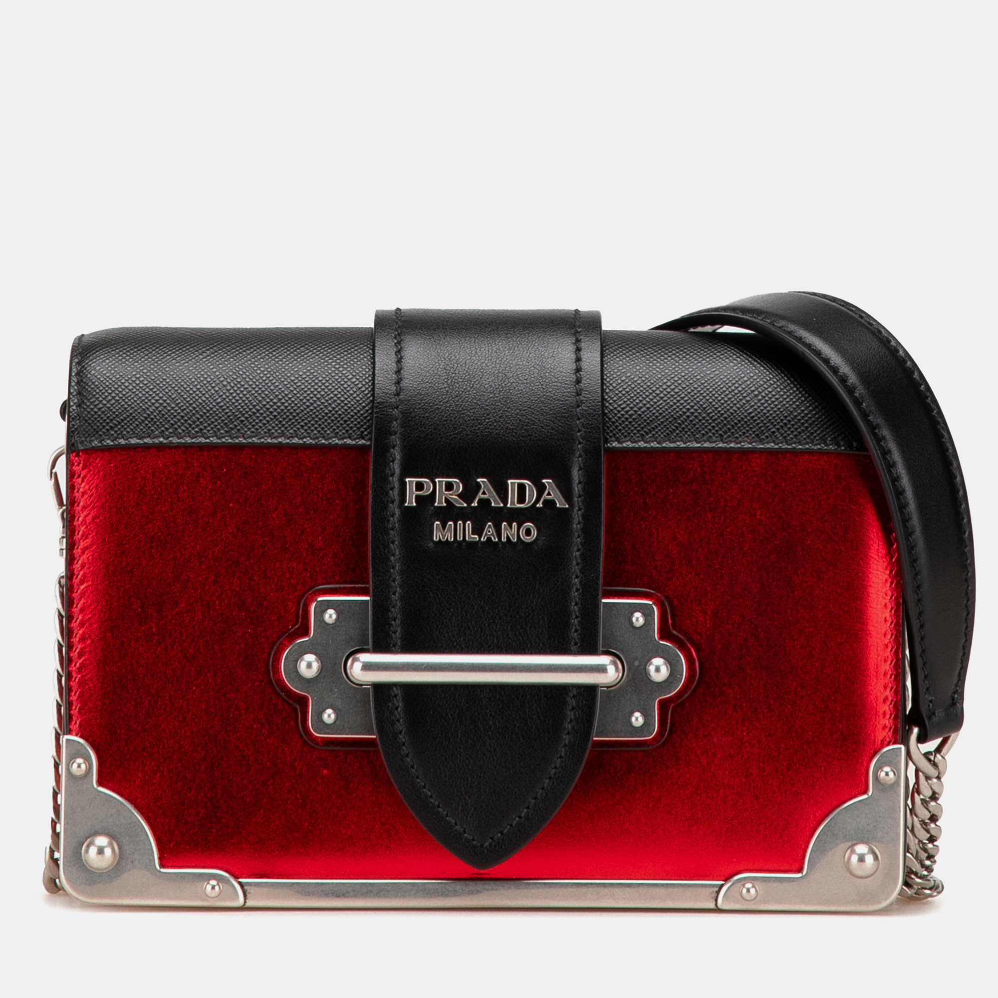 

Prada Red Saffiano Trimmed City Calf Cahier Crossbody Bag
