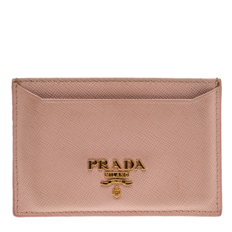 pink prada card holder