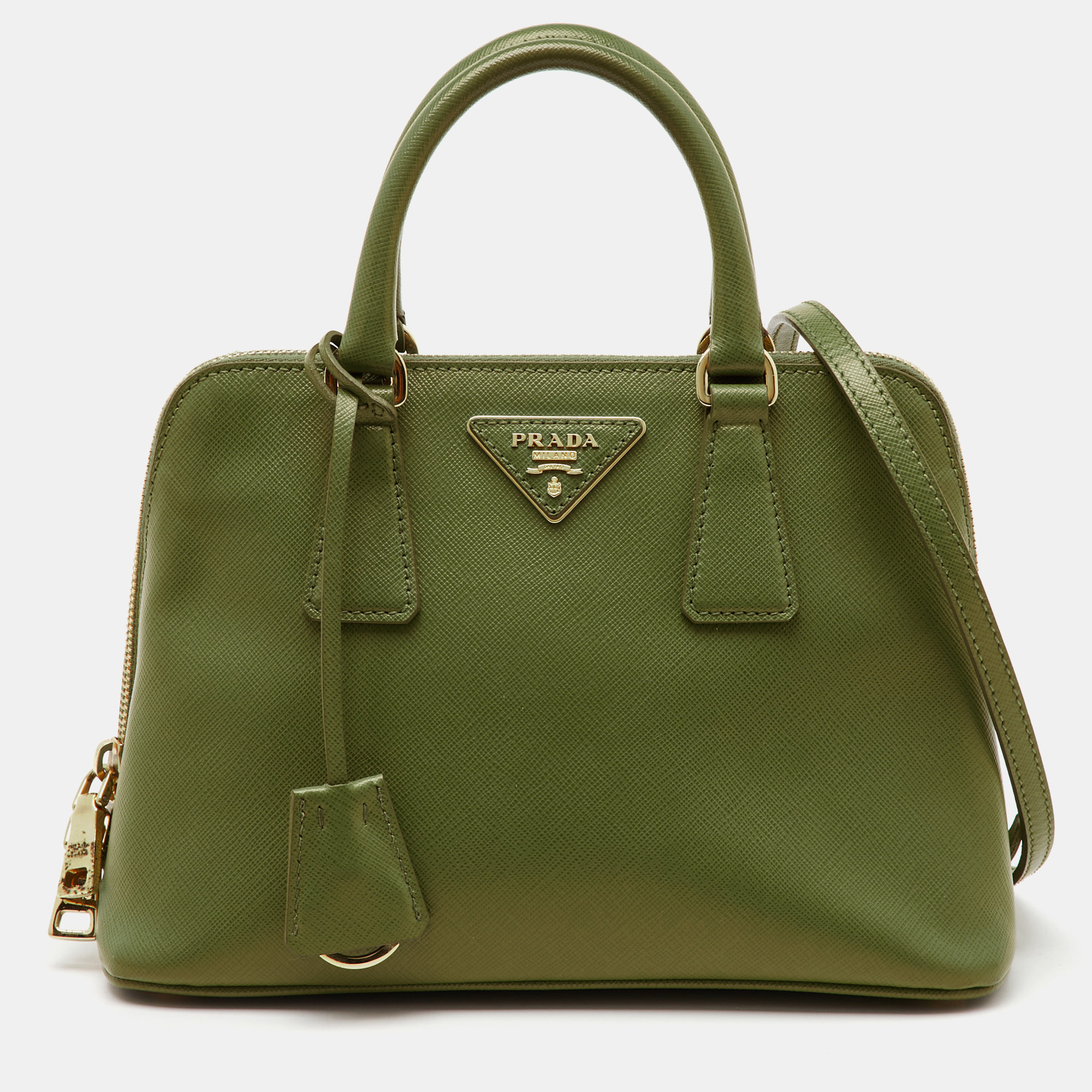 

Prada Lime Green Saffiano Lux Leather Small Promenade Satchel