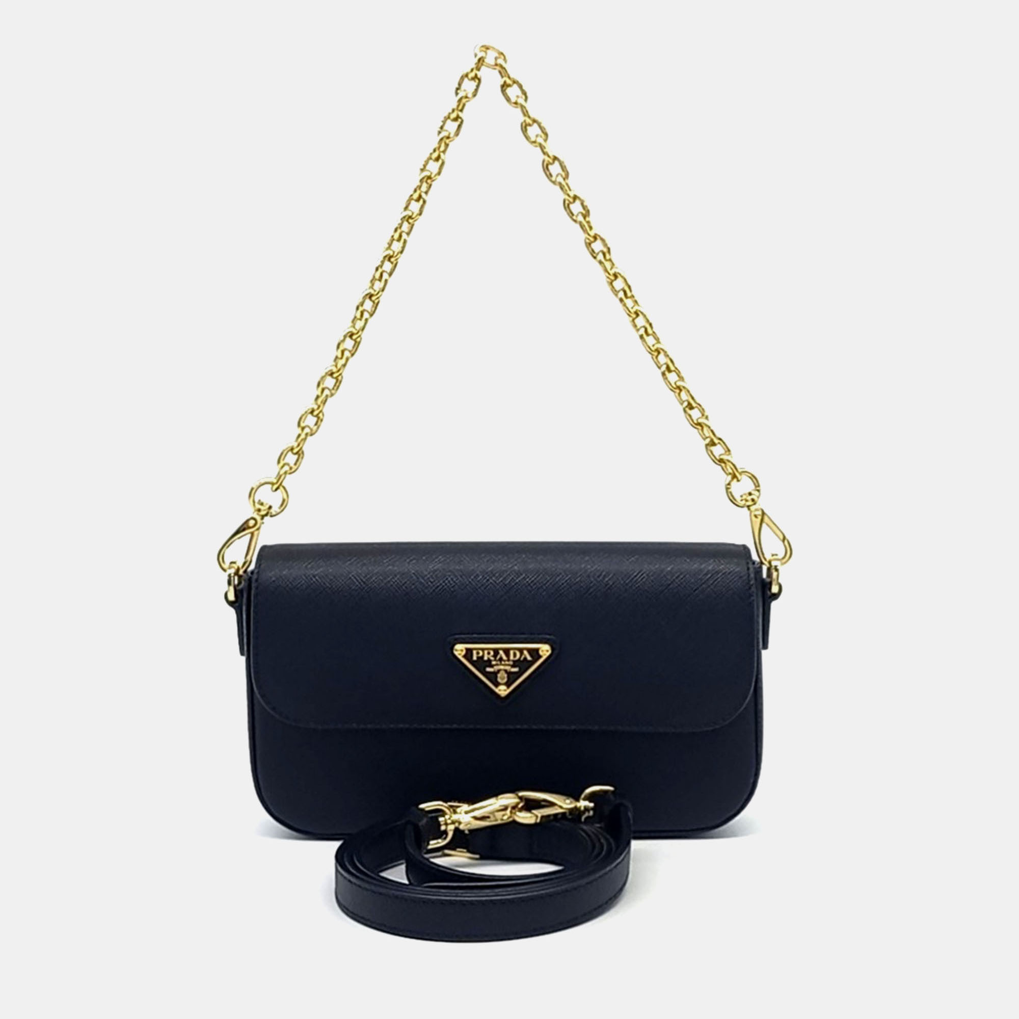 

Prada Black Leather Saffiano Crossbody Bag