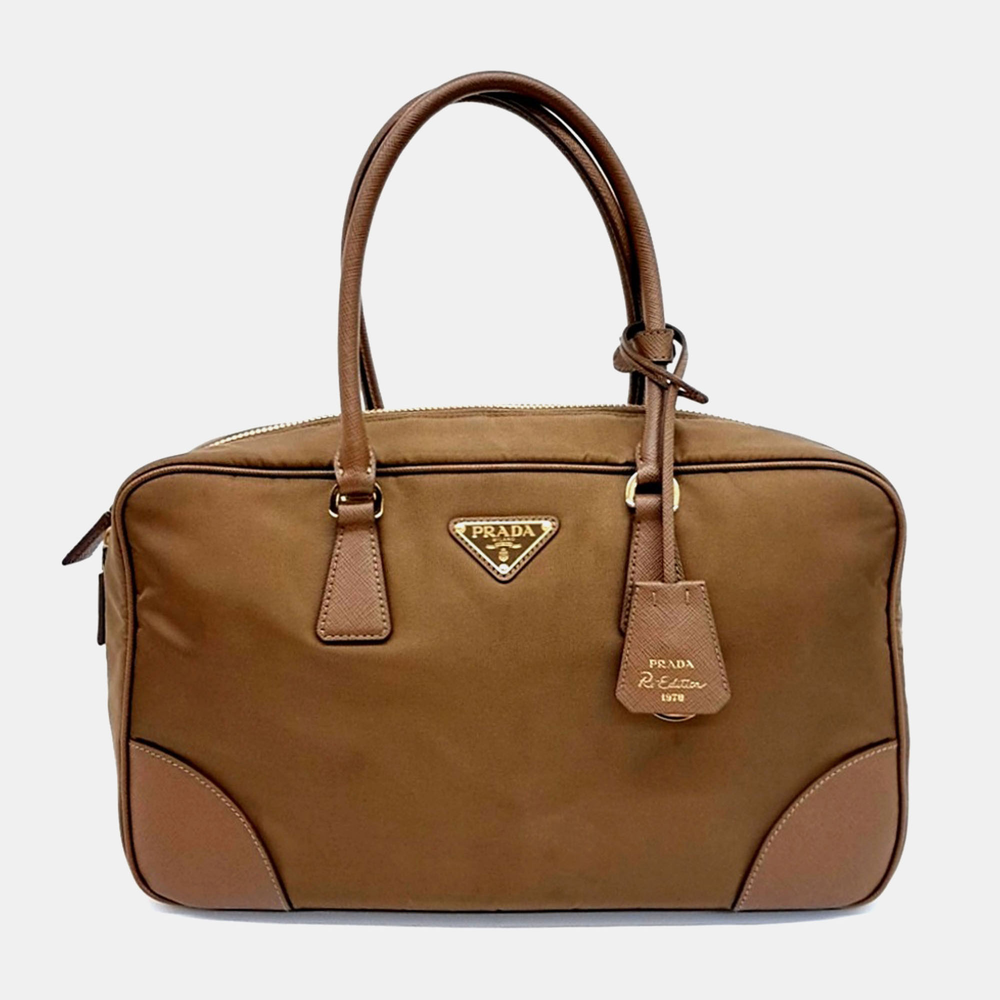 

Prada Brown Fabric Re-Edition 1978 Re-Nylon Tote Bag Large