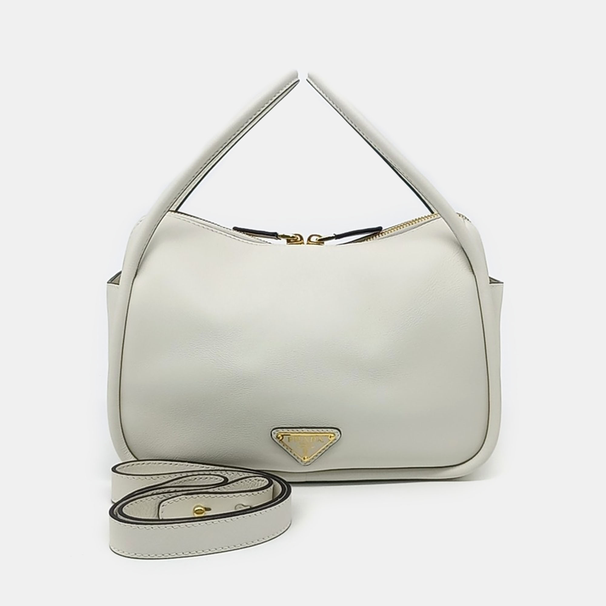 

Prada White Leather Darling Tote and Shoulder Bag