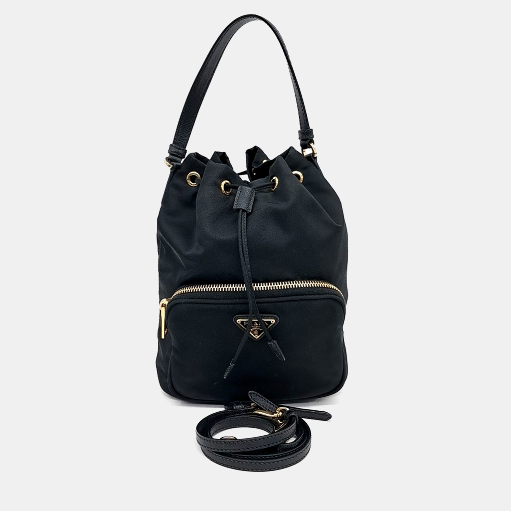 

Prada Black Nylon Tesuto bucket tote and Crossbody bag