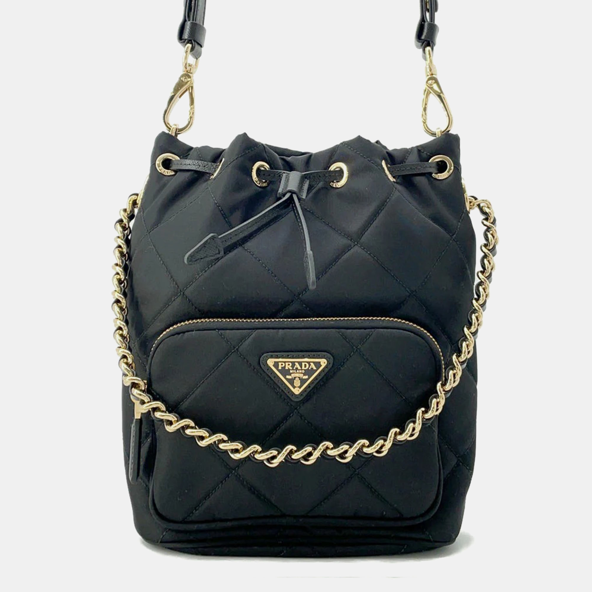 

Prada Re-Edition 1995 Chain Re-Nylon Shoulder Bag Black Nylon Leather
