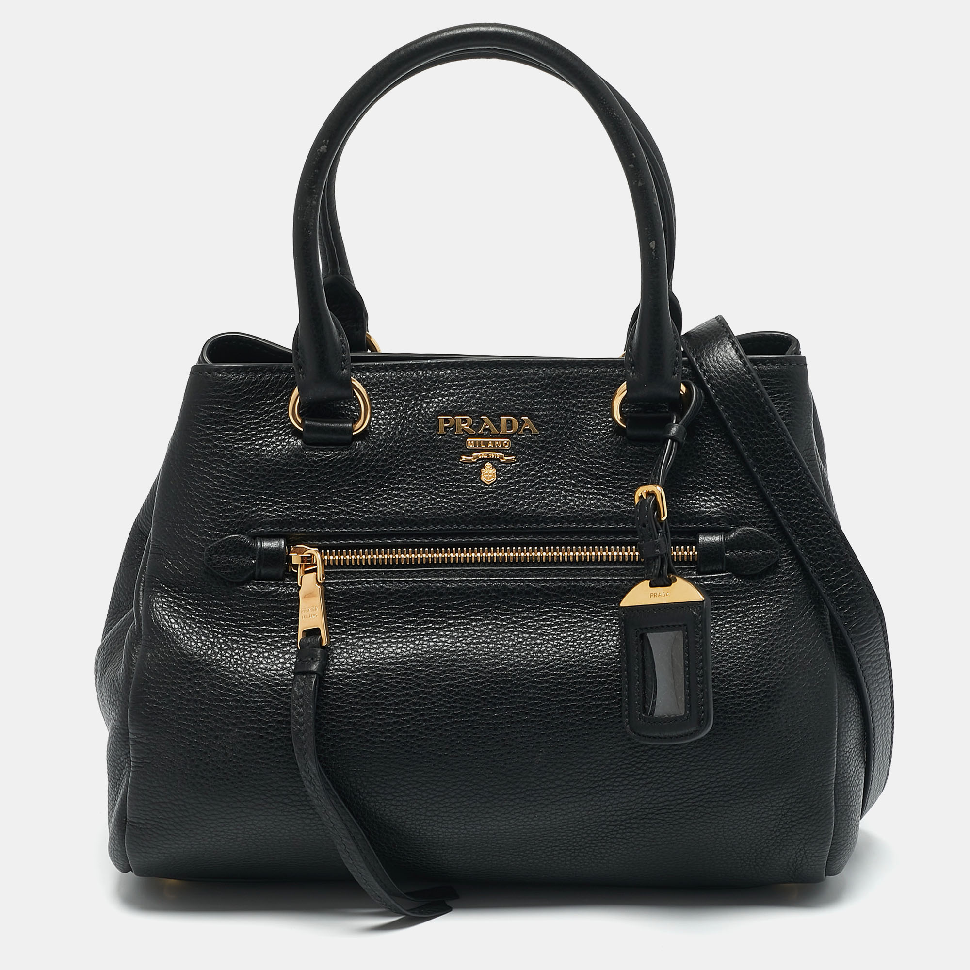 

Prada Black Vitello Phoenix Leather Tote