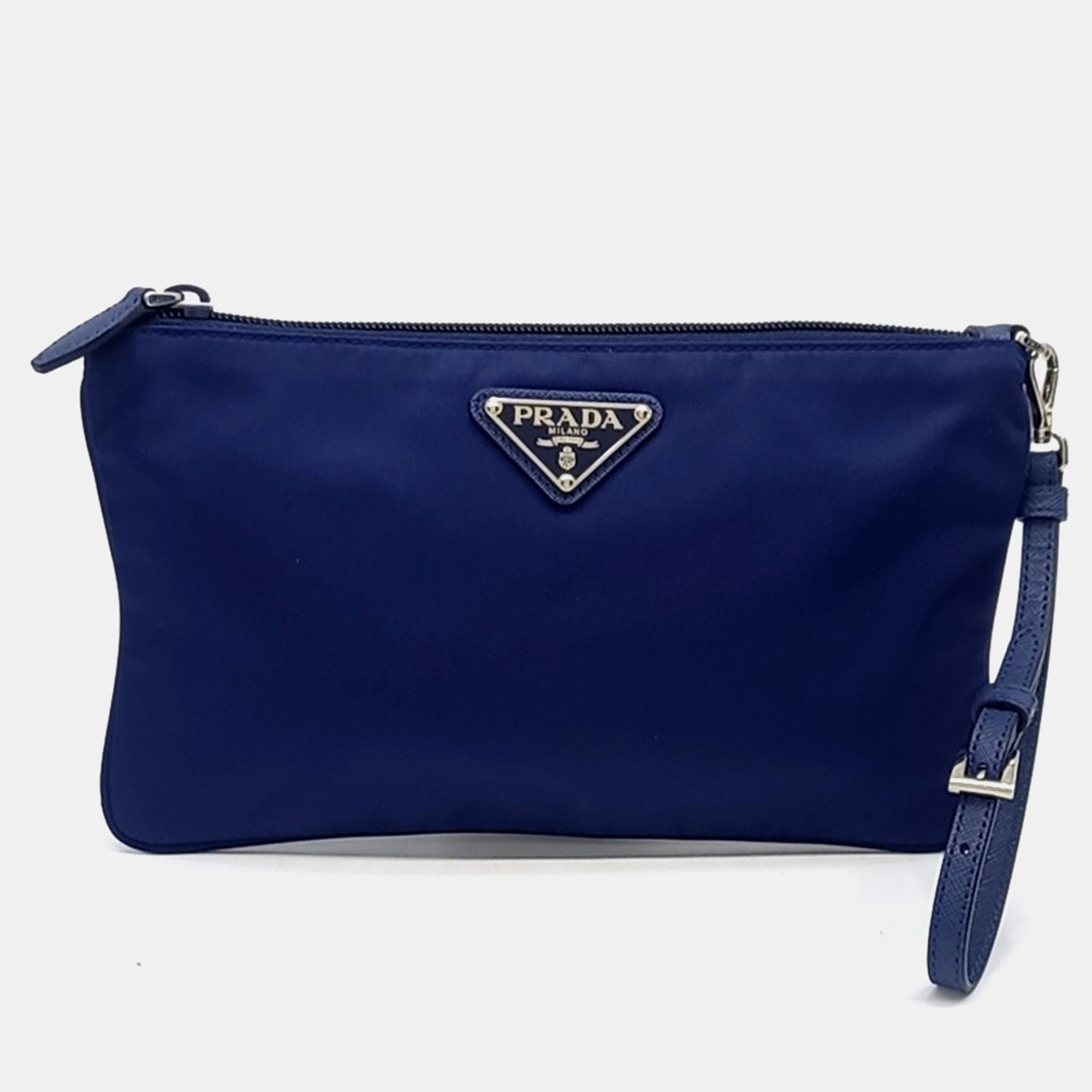 

Prada Navy Blue Fabric fabric pouch bag