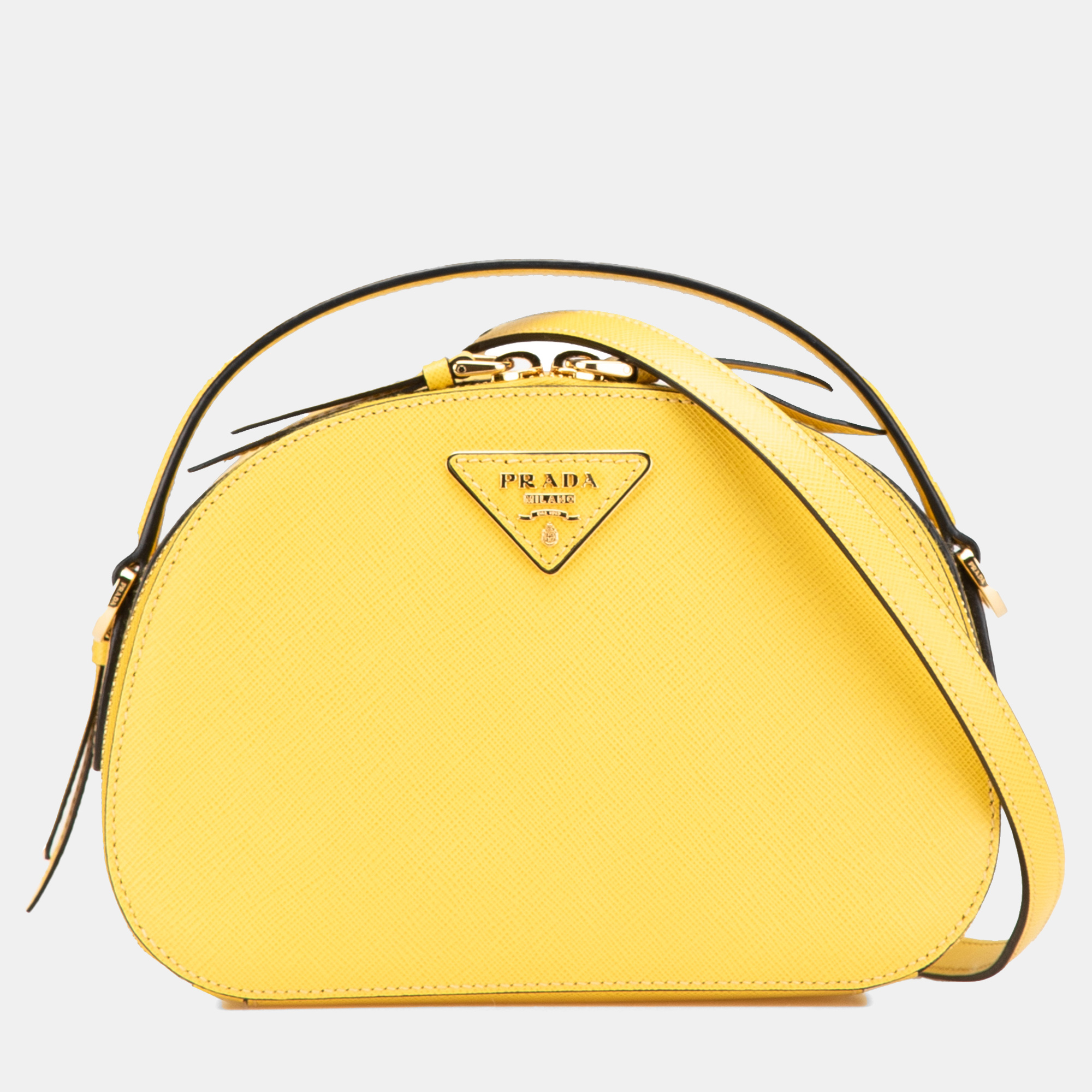 

Prada Yellow Saffiano Lux Odette Satchel
