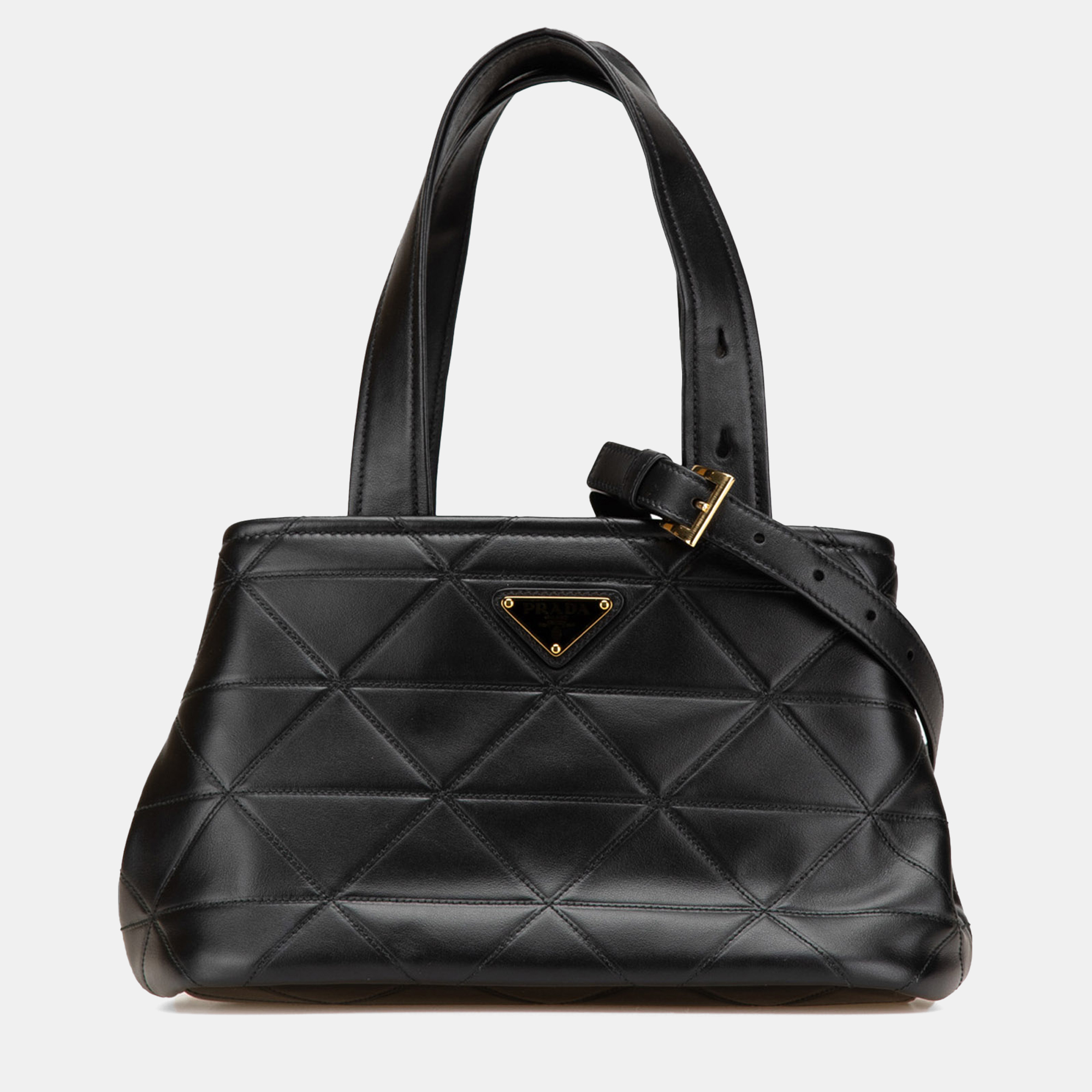 

Prada Black Small Quilted Lambskin Satchel