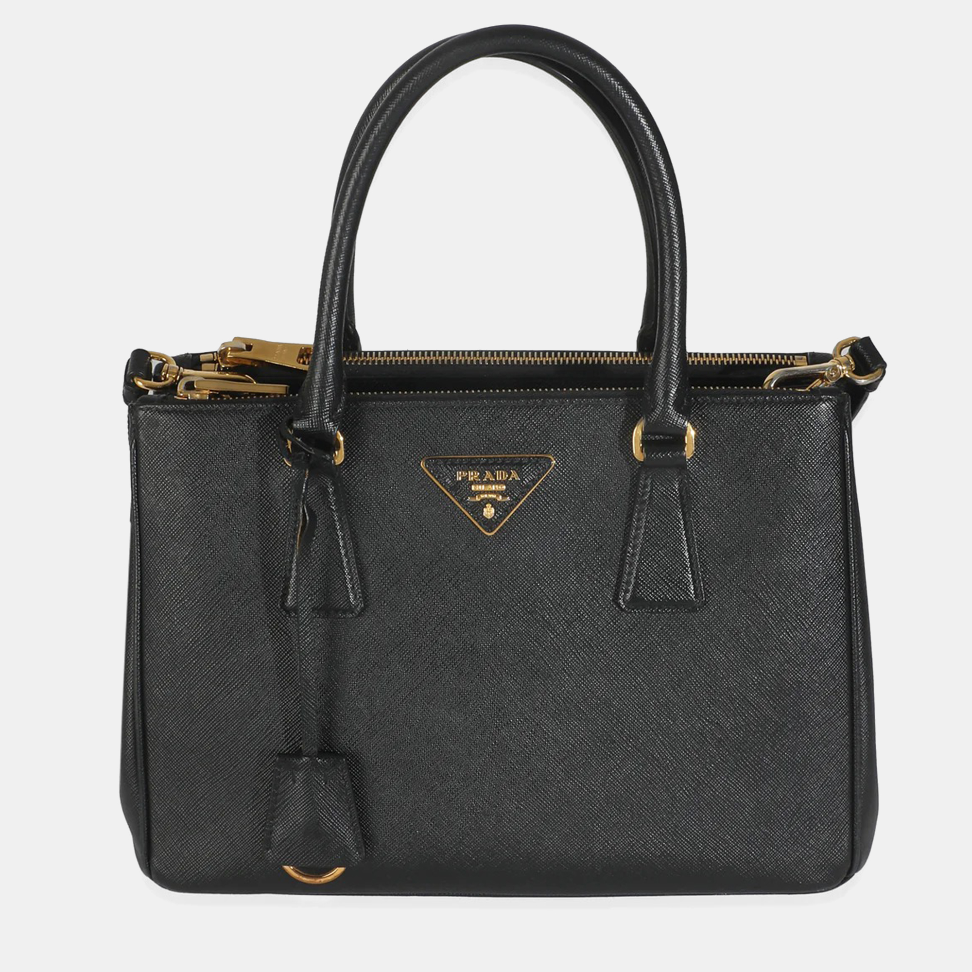 

Prada Black Saffiano Galleria Small Double Zip Tote bag