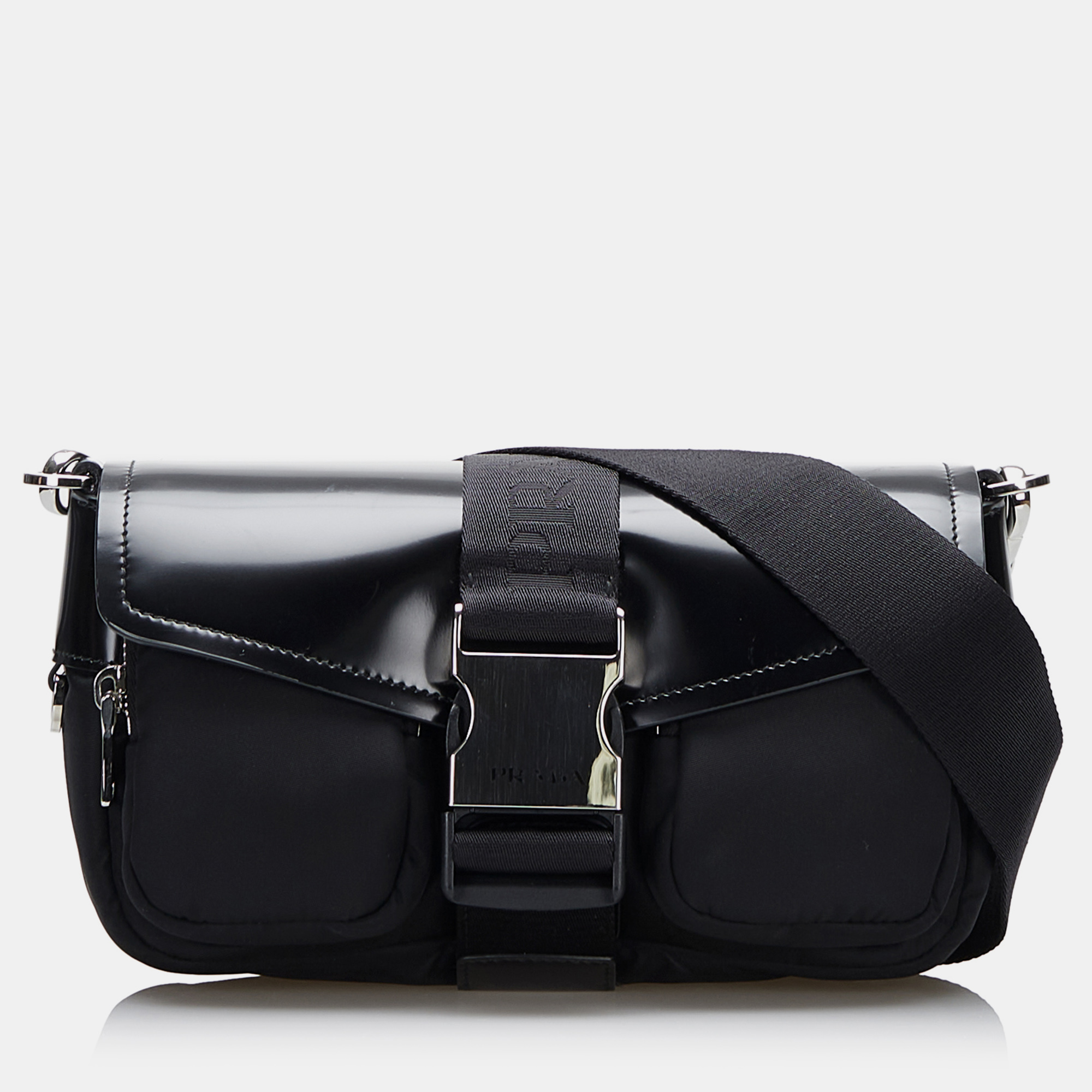 

Prada Black Re-Nylon & Spazzolato Pocket Crossbody
