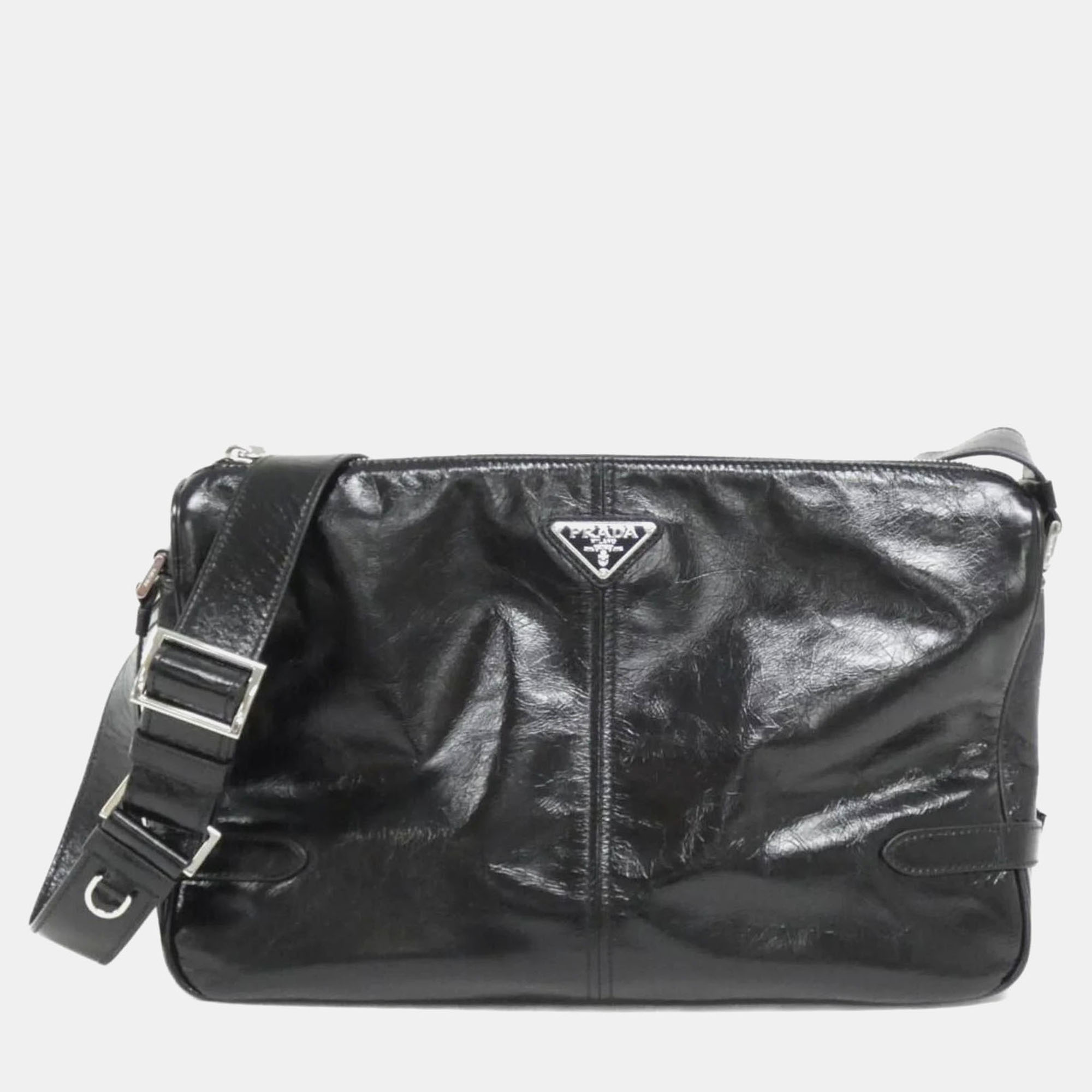 

Prada Black Leather Shoulder Bag