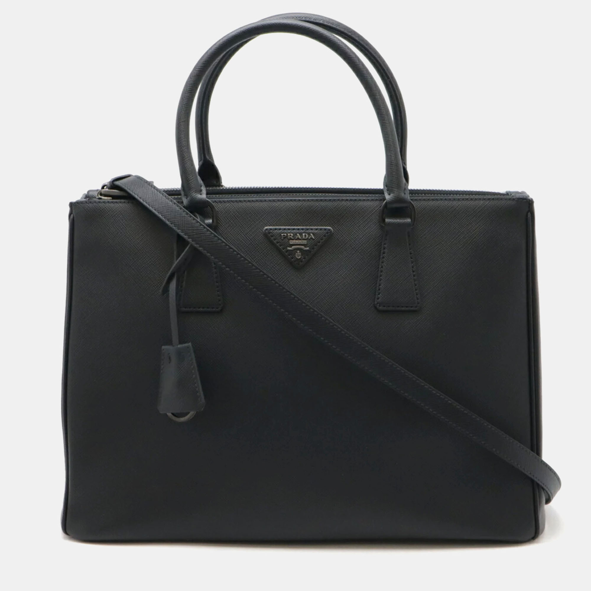 

Prada Galleria Saffiano Lux Black Leather Handbag Tote Shoulder Bag