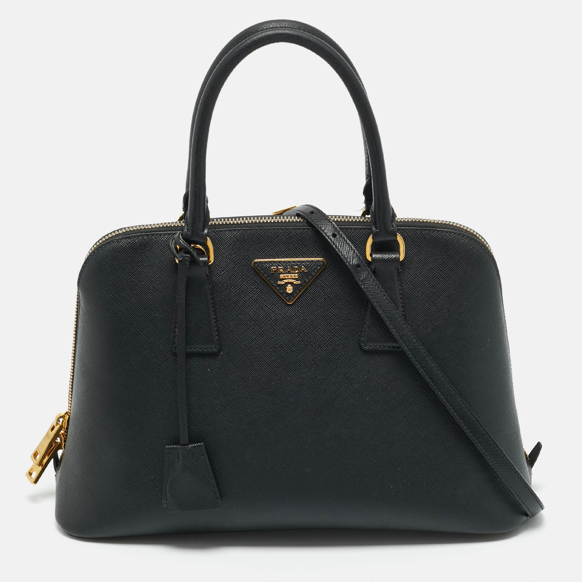 

Prada Black Saffiano Leather  Promenade Satchel