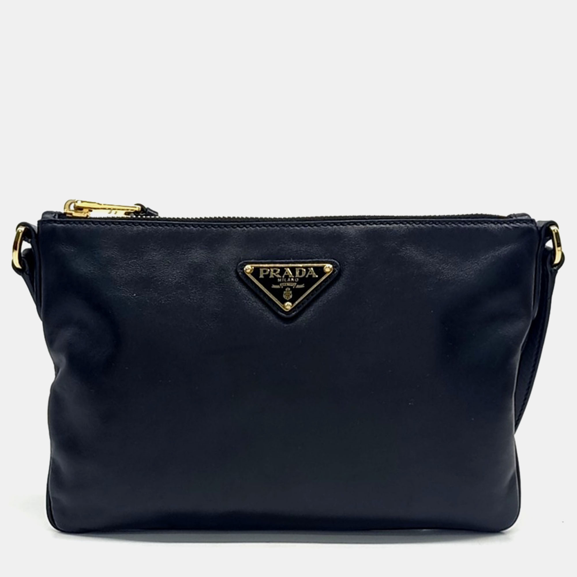 

Prada Black Leather Bandolierra Crossbody Bag