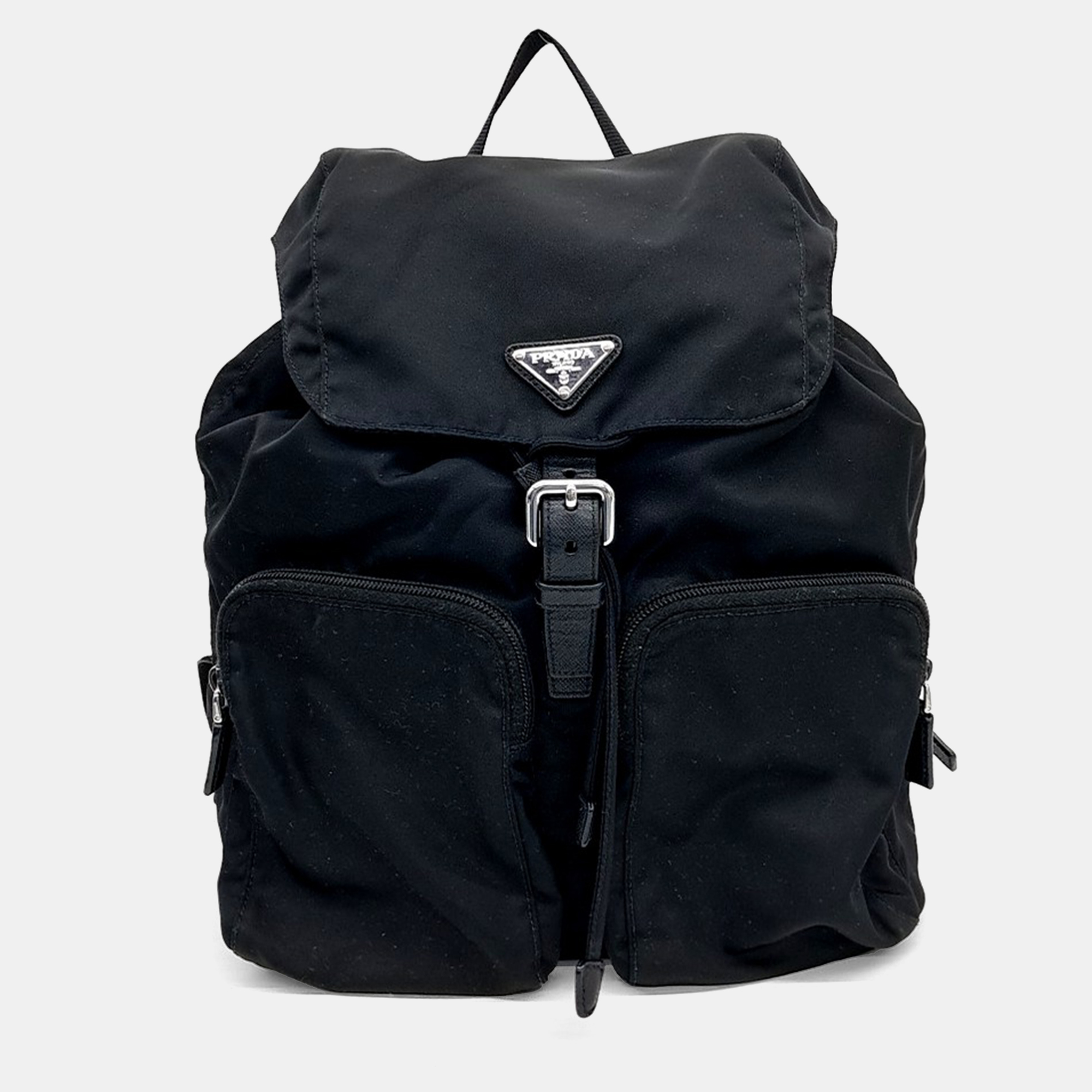 

Prada Black Nylon two pocket backpack