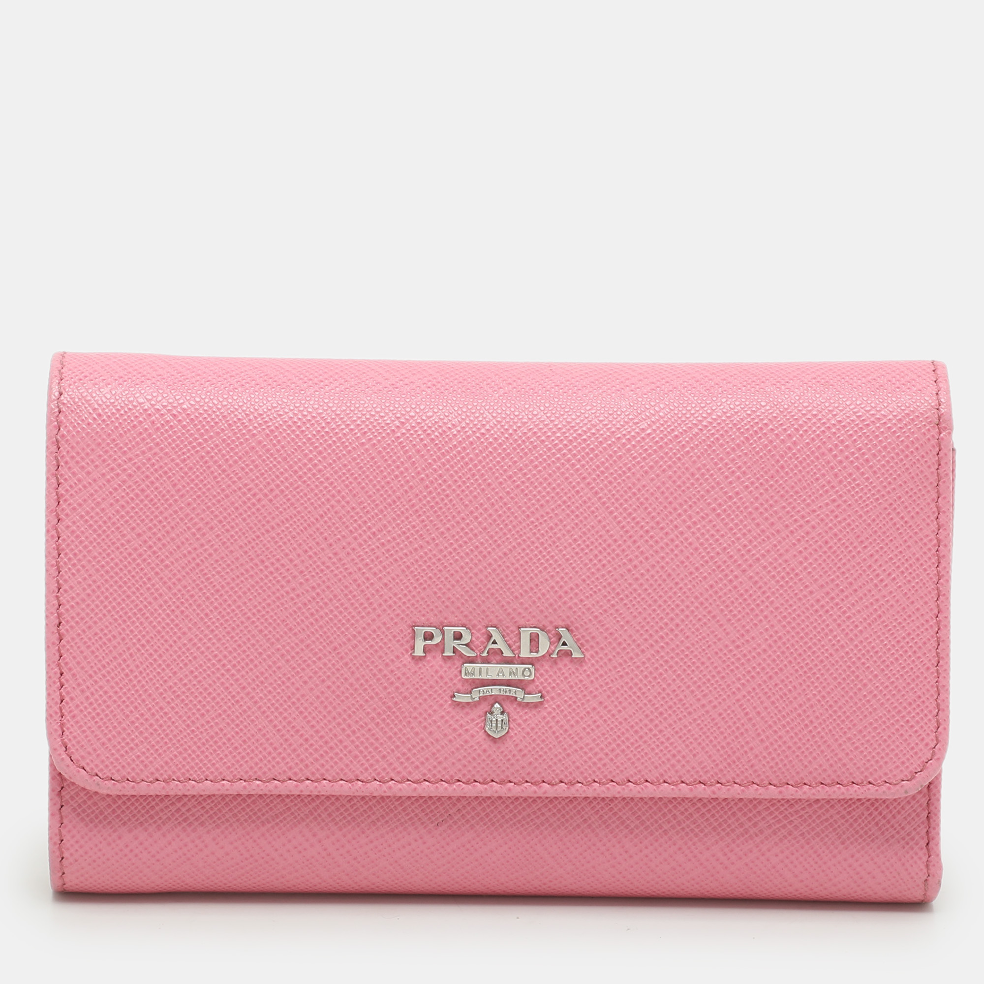 

Prada Pink Saffiano Leather Trifold Continental Wallet