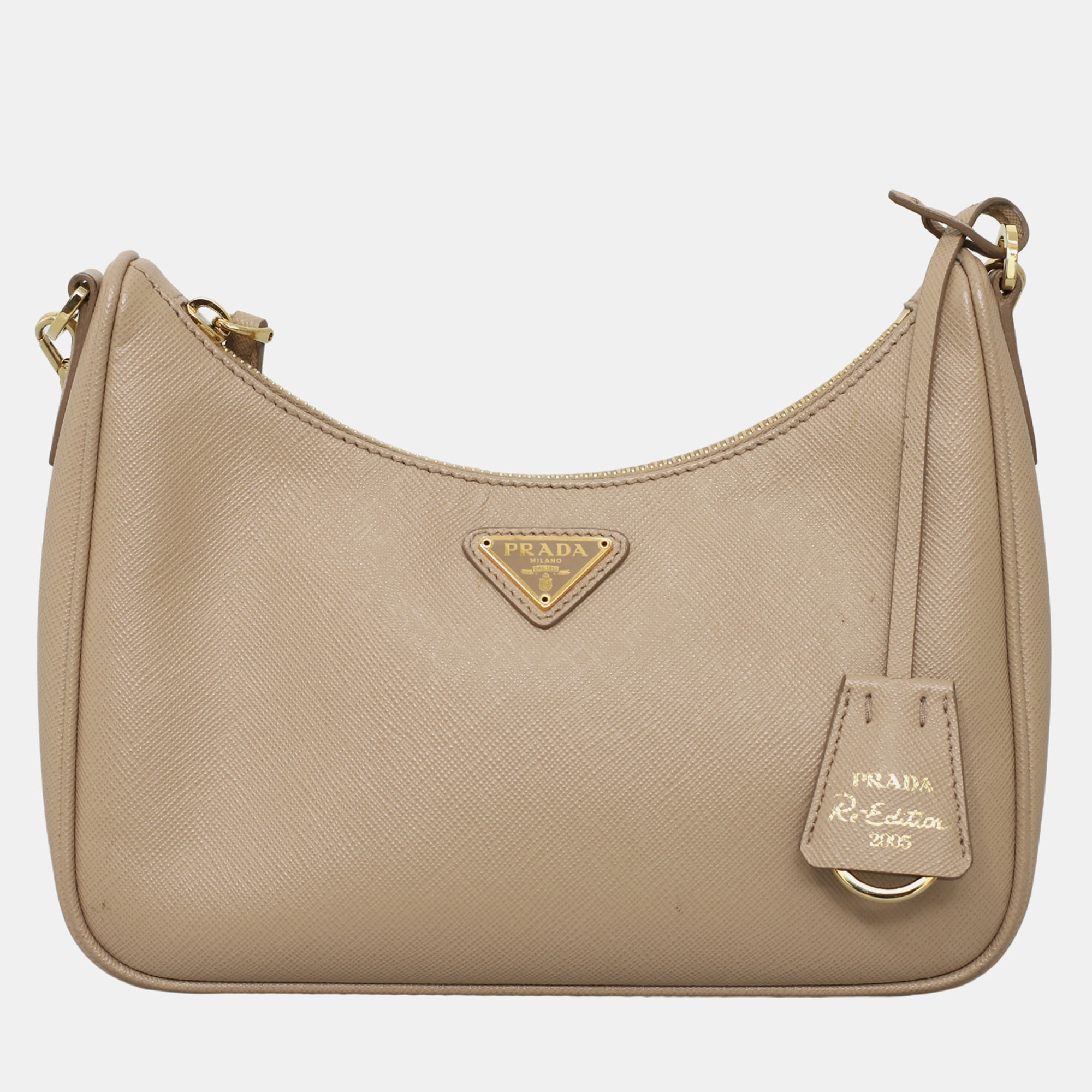 

Prada Saffiano Re-Edittion 2005 Multi Pochette Bag, Beige