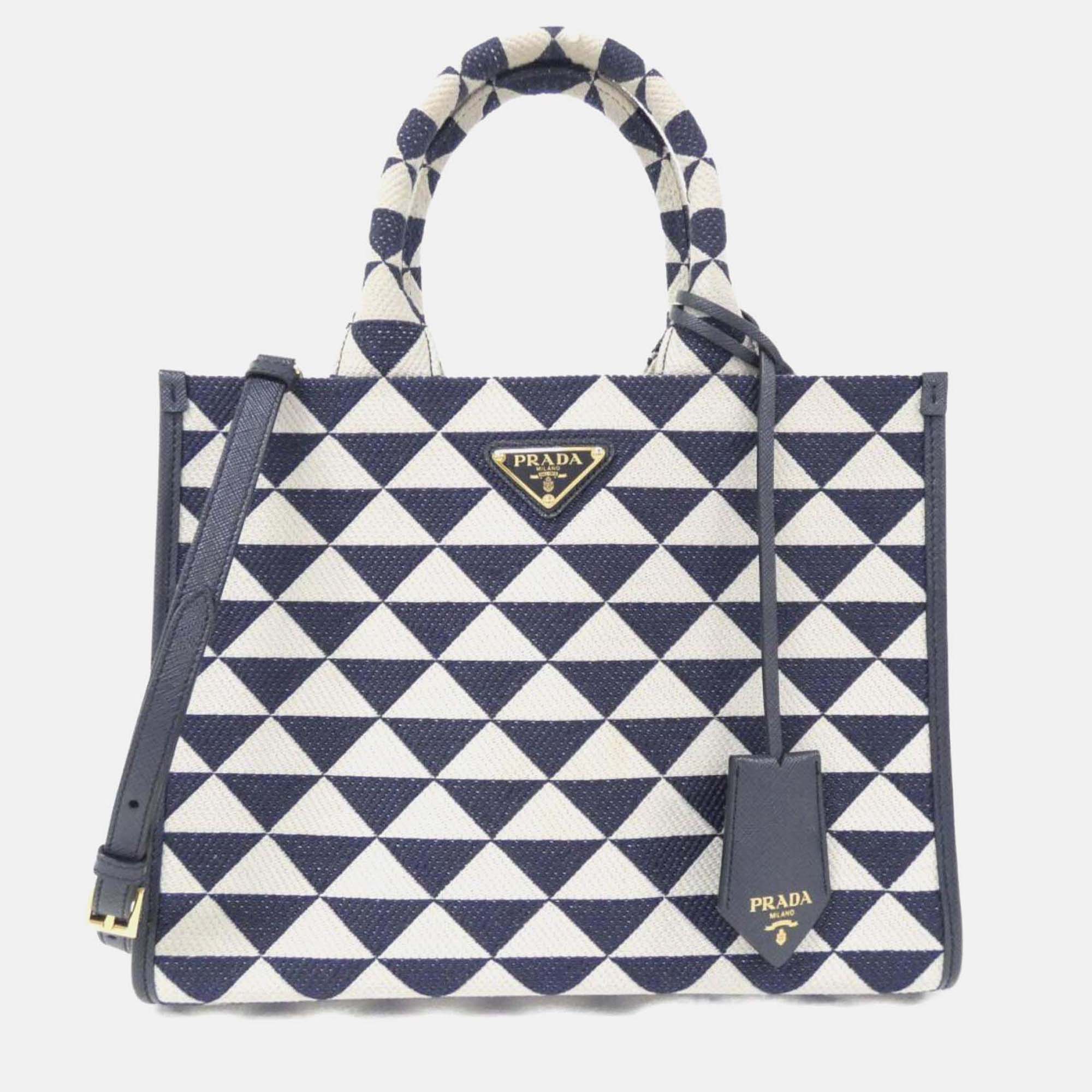 

Prada Symbole Shopper Talco Jacquard Tote Bag, Blue