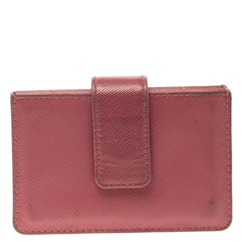 Prada Red Saffiano Leather Accordion Card Holder Prada | The Luxury Closet