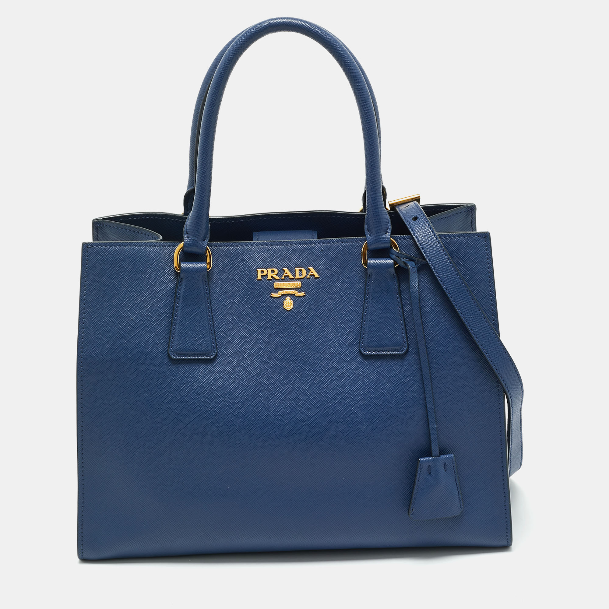 

Prada Blue Saffiano Leather Tote