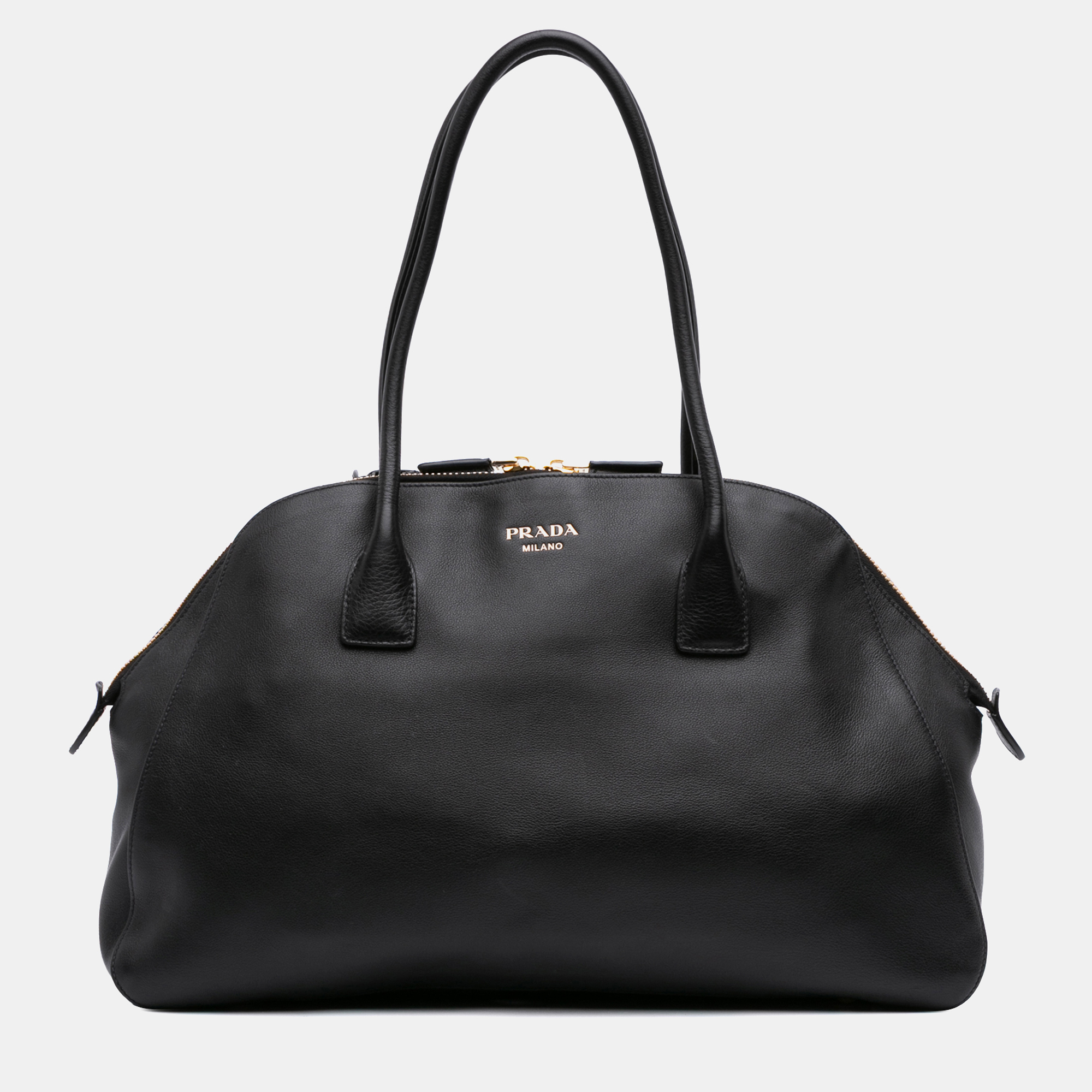

Prada Black Medium Soft Grain Leather Shopping Bag
