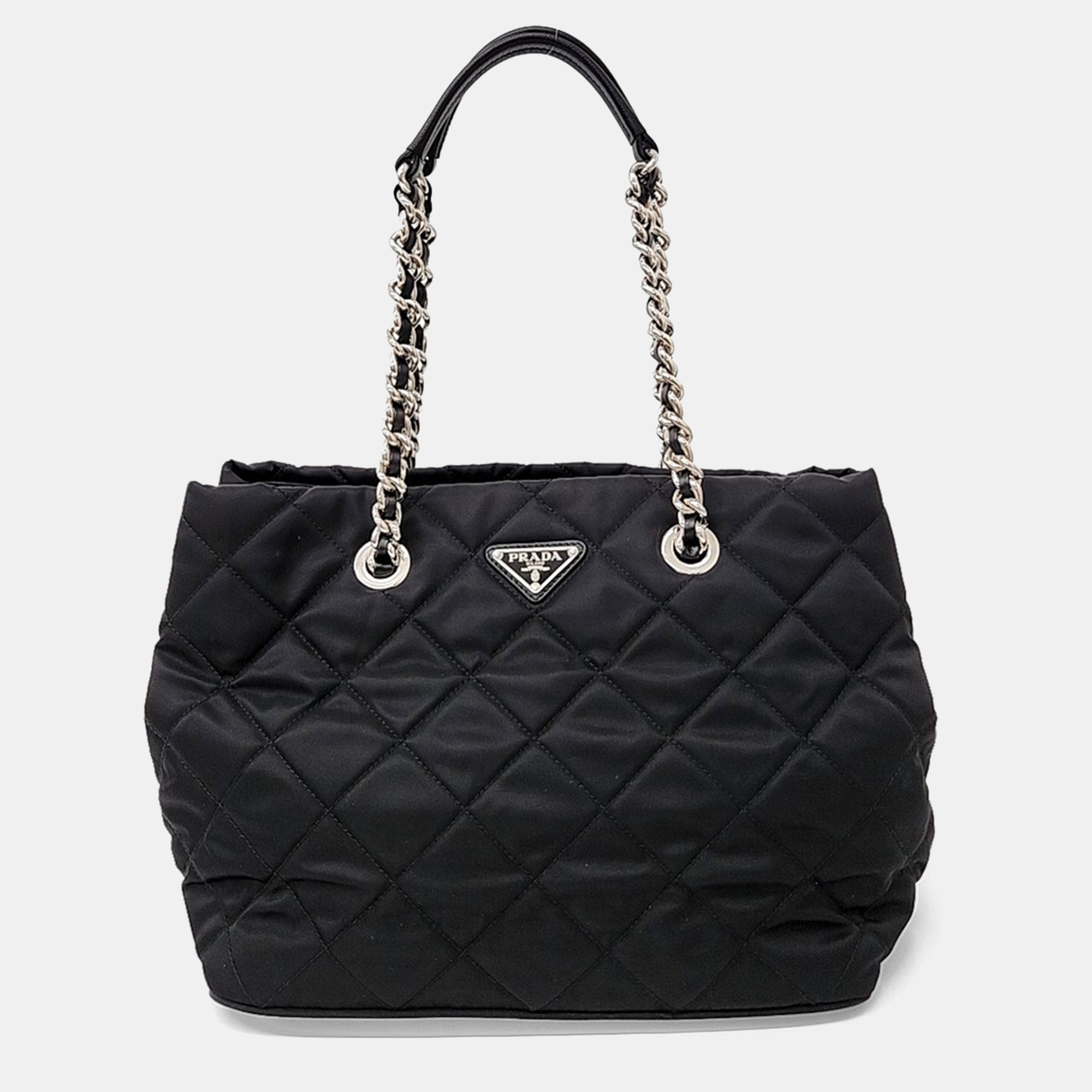 

Prada Black Nylon and Saffiano Leather quilted shoulder bag
