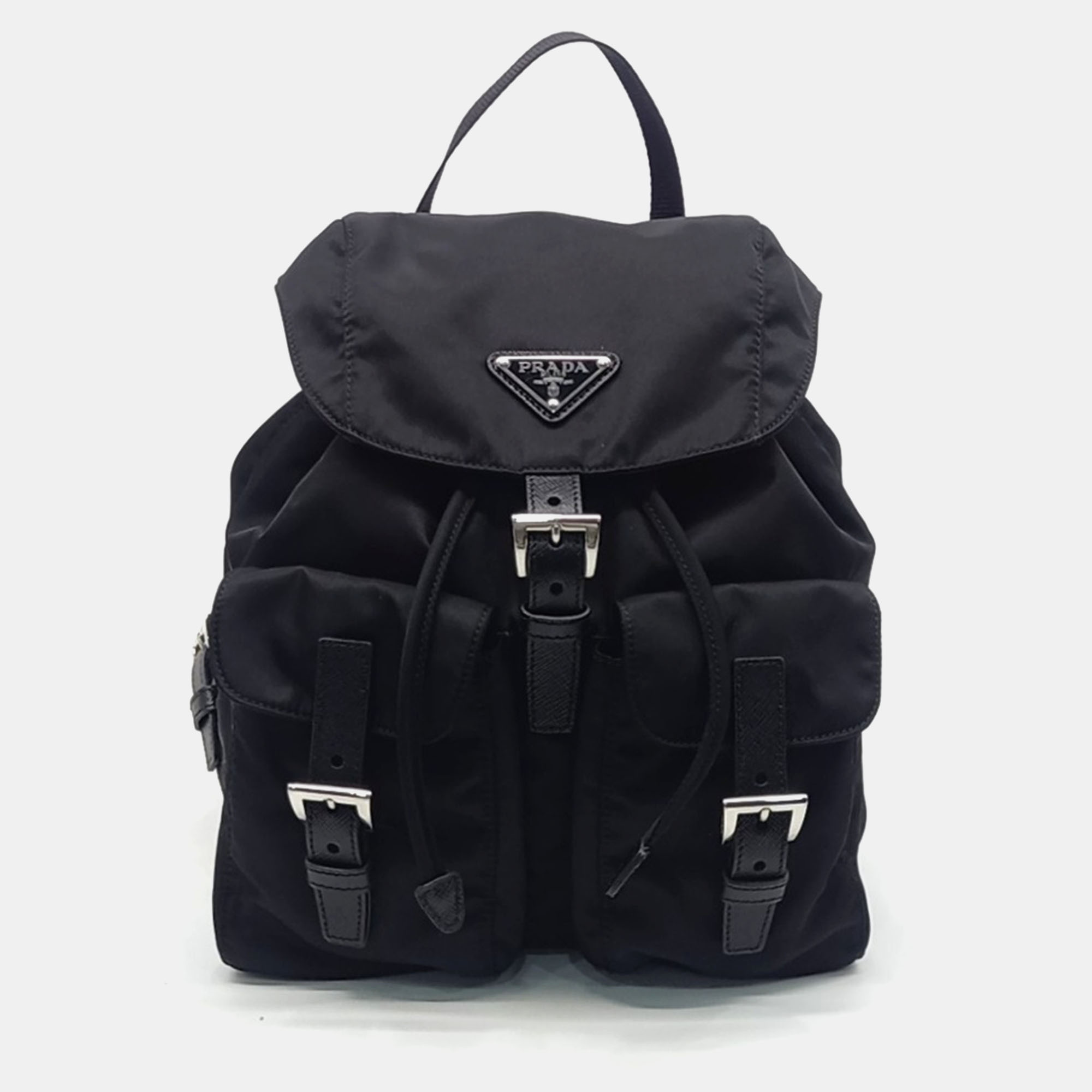 

Prada Black Nylon Re-Nylon Two Pocket Backpack