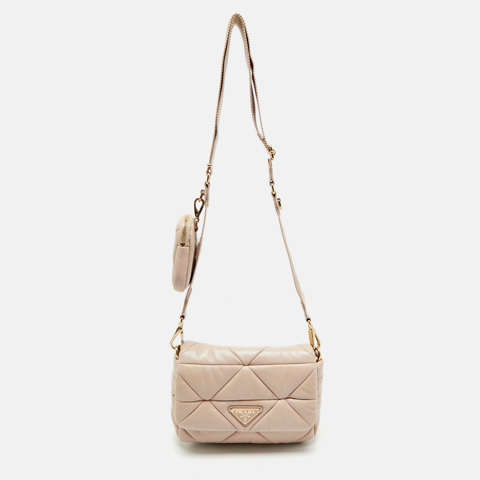 

Prada Pink Padded Leather Shoulder Bag