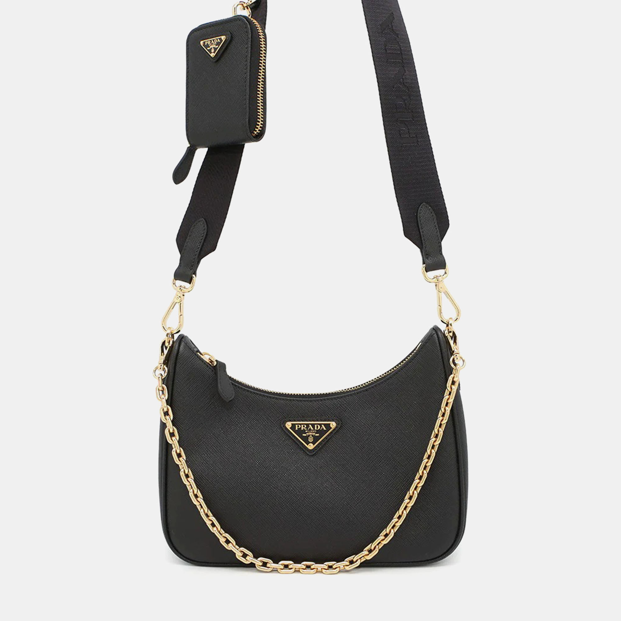 

Prada Re-Edition 2005 Black Saffiano Leather Shoulder Bag