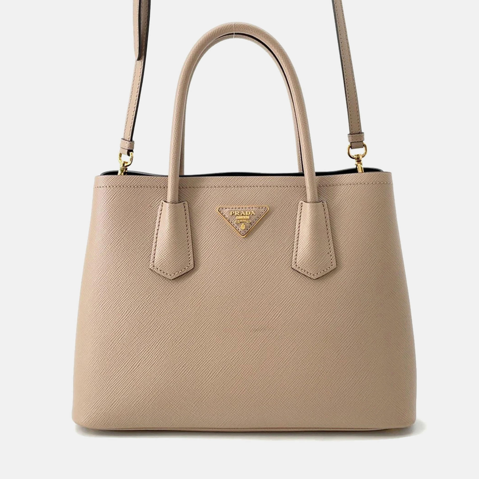 

Prada Doble Small Bag Beige1Bg887 Leather, Beige
