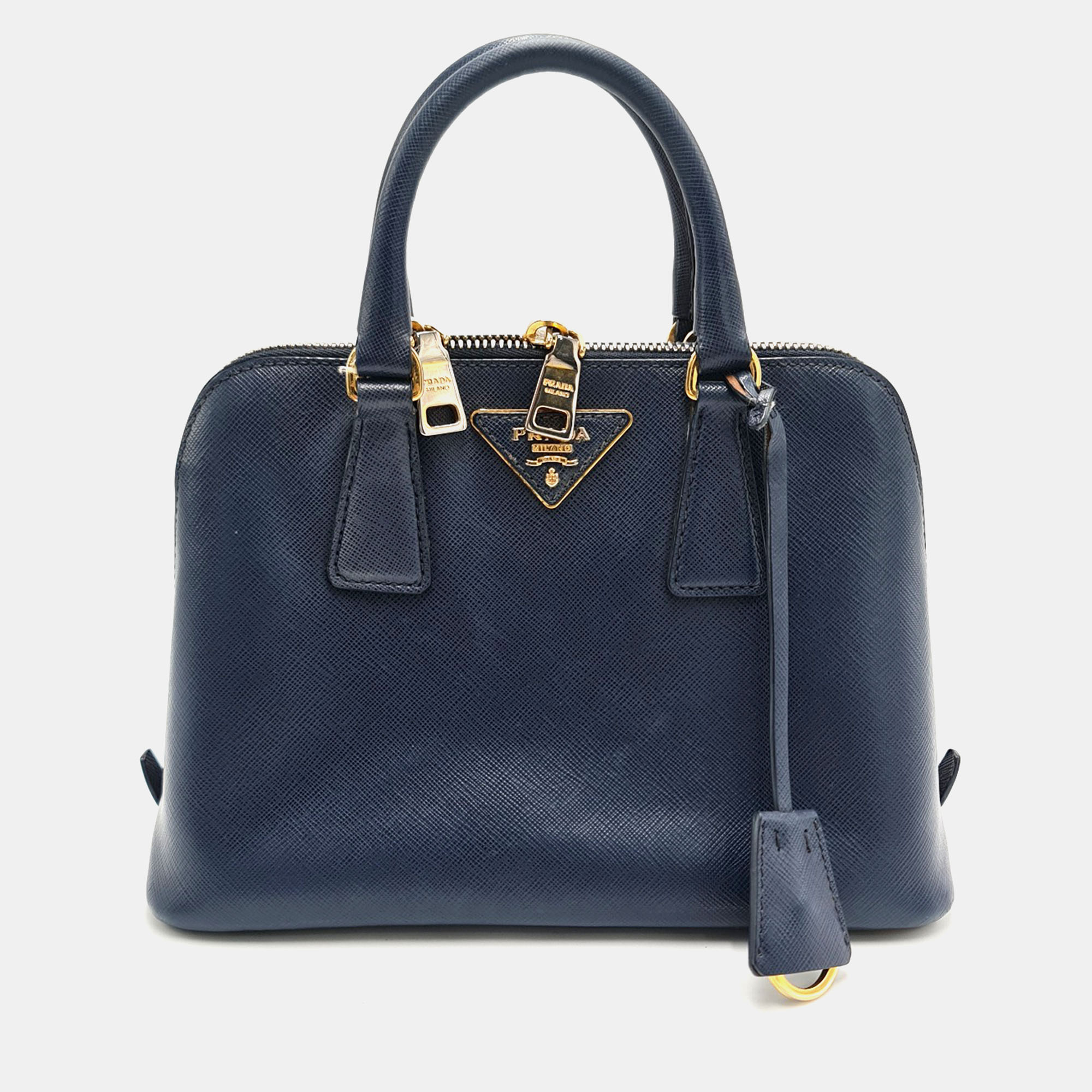 

Prada Saffiano Lux Leather Small Promenade Satchel, Blue