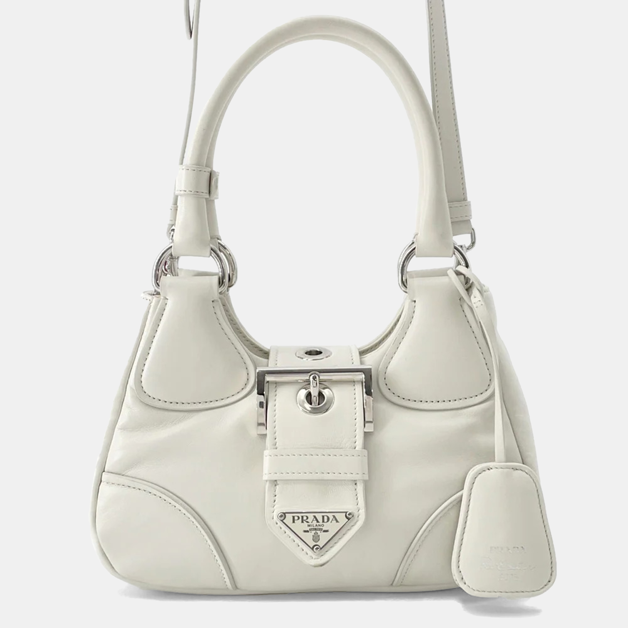 

Prada Moon 2Way Handbag White Leather