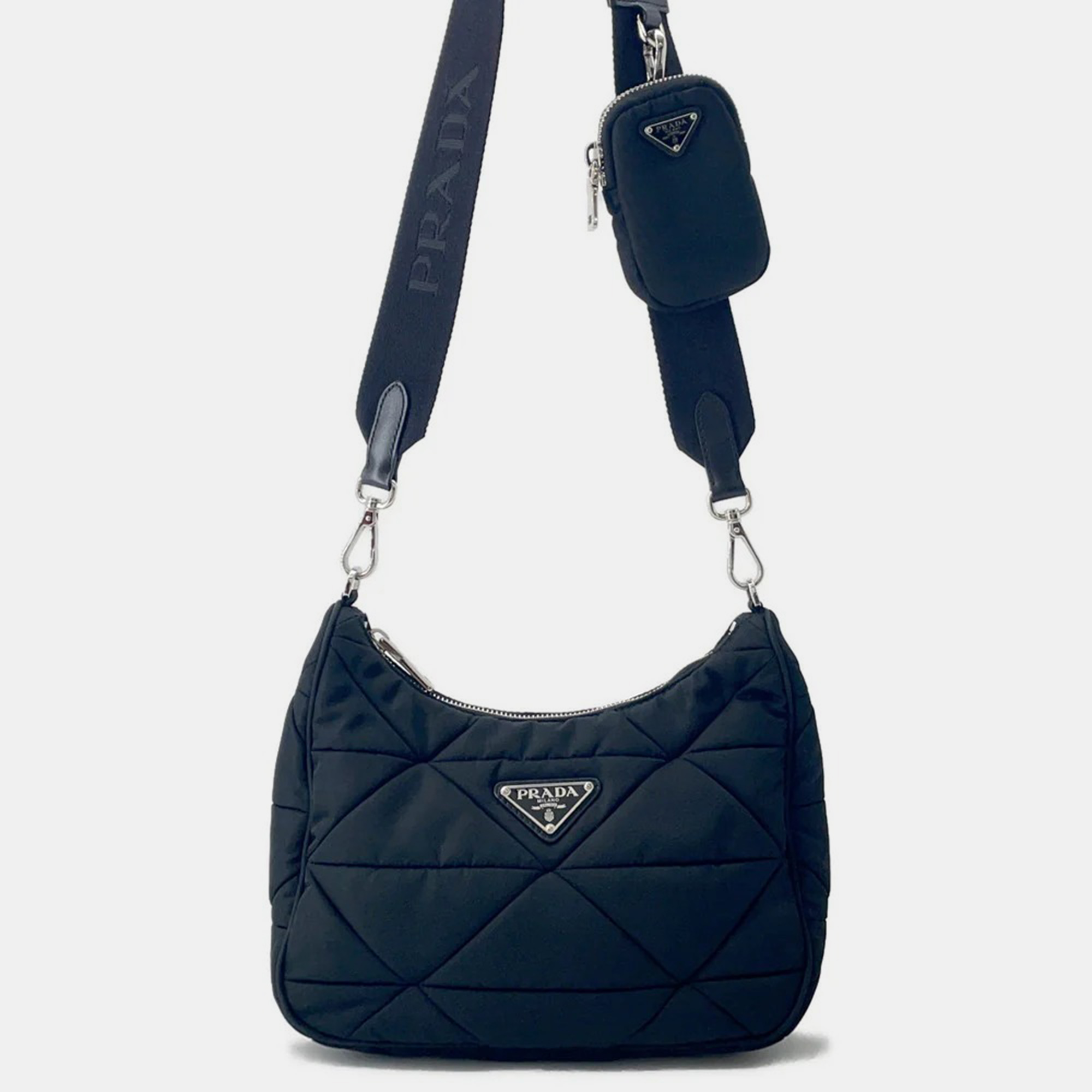 

Prada Padded Re-Nylon Black Nylon Shoulder Bag