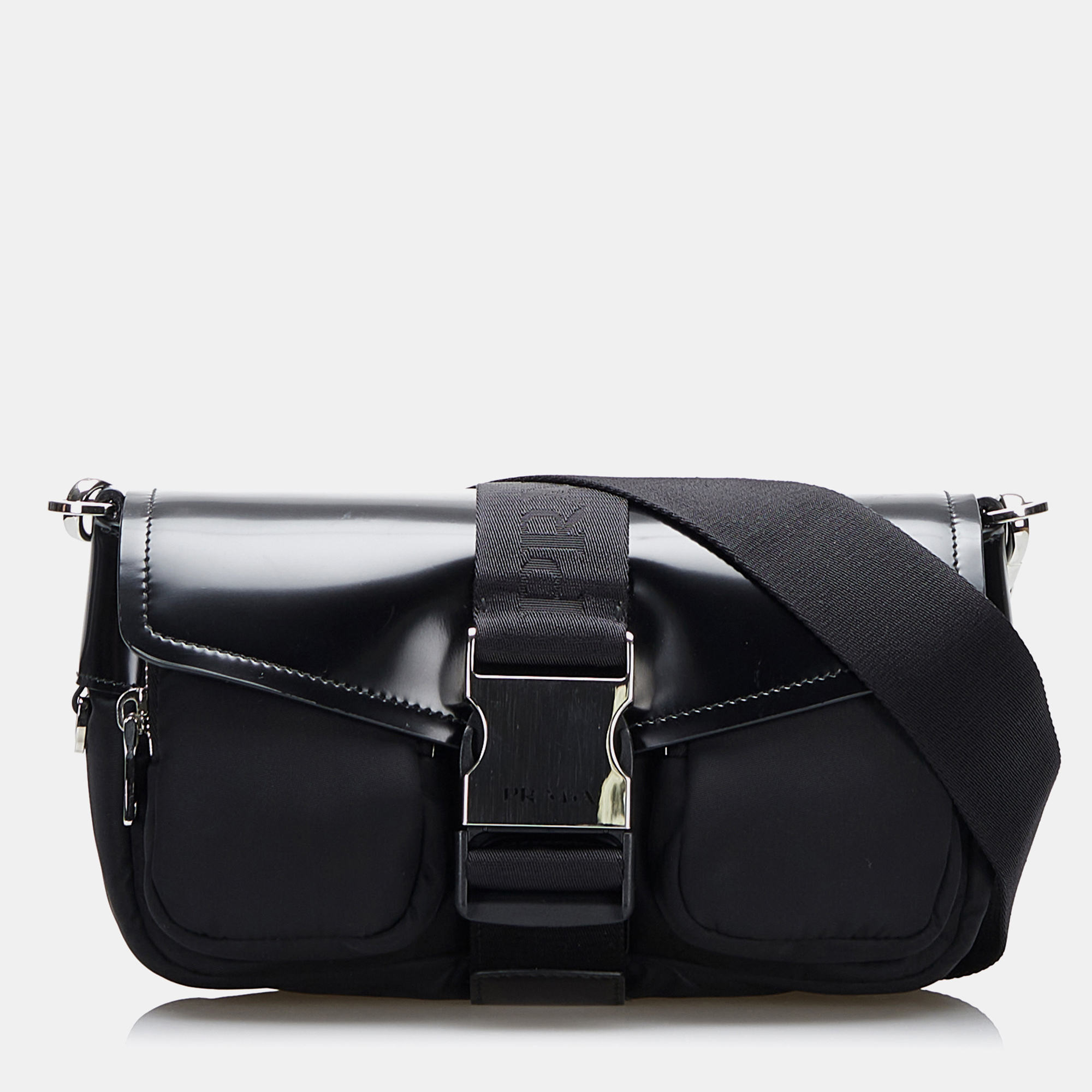 

Prada Black Re-Nylon & Spazzolato Pocket Crossbody