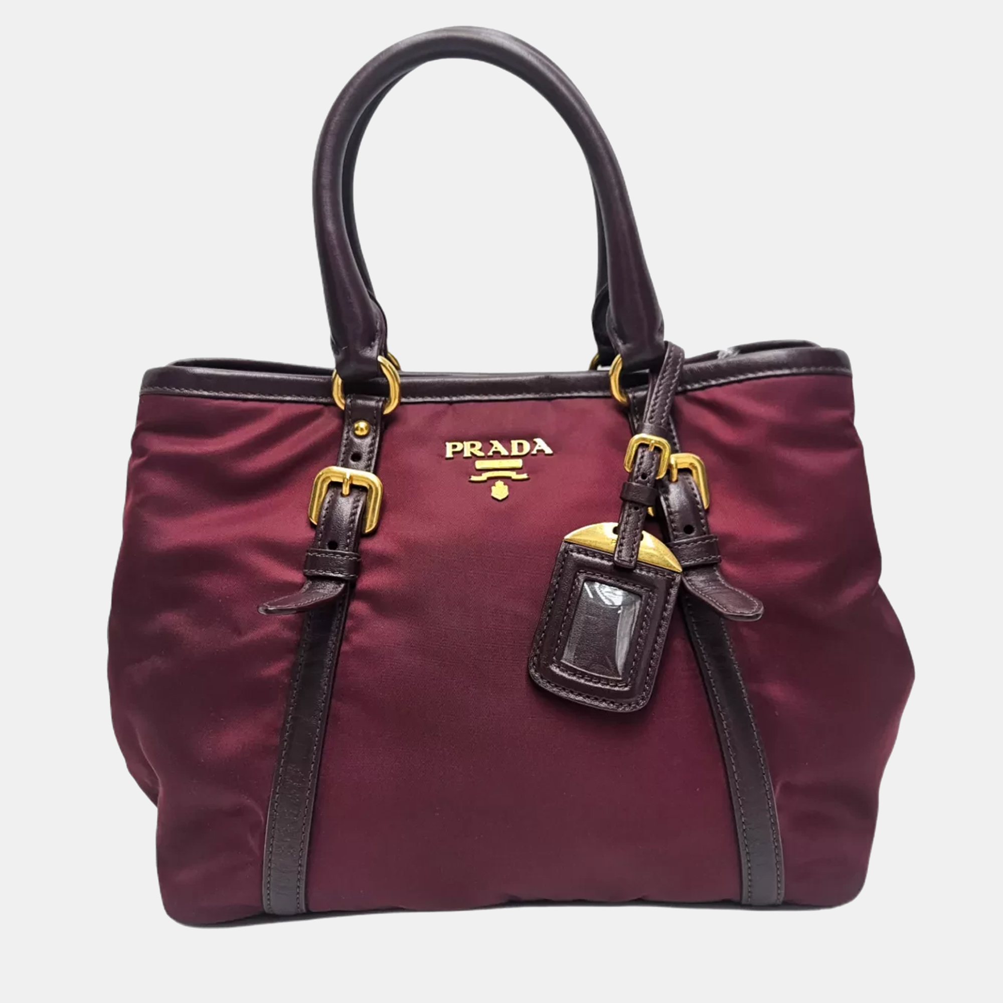 

Prada Tessuto Burgundy Nylon Tote Bag
