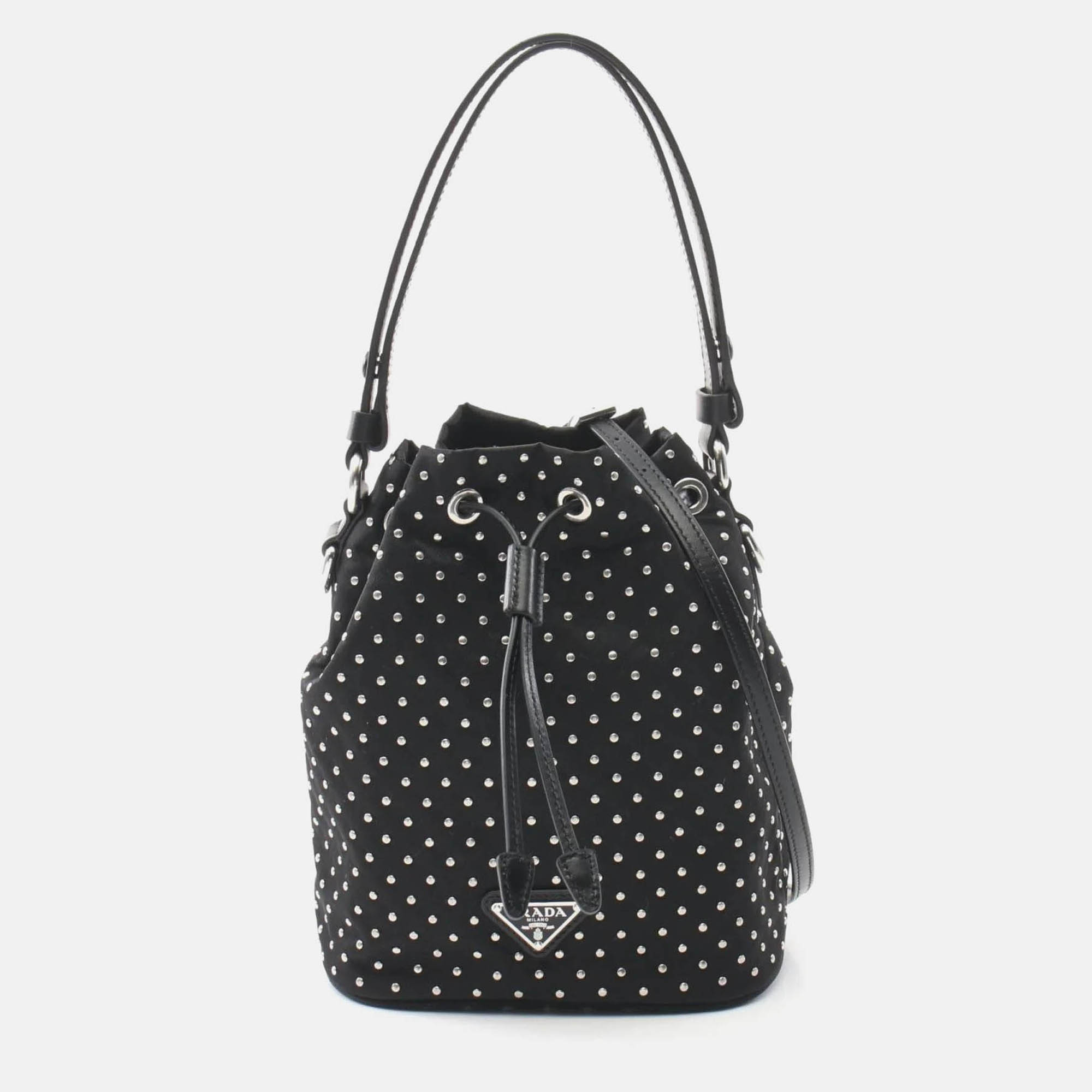 

Prada Studded Black Nylon Handbag