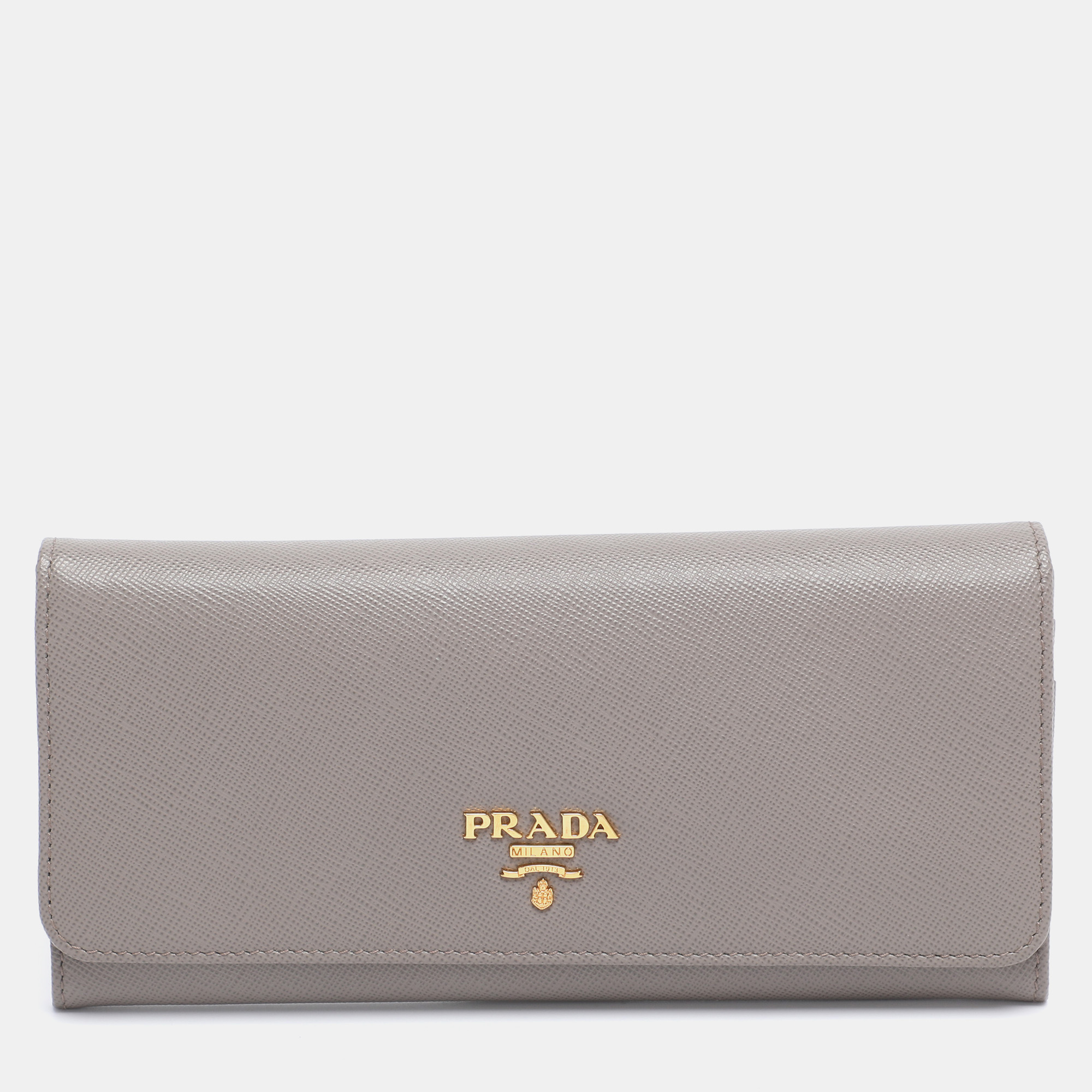 

Prada Grey Saffiano Leather Continental Wallet