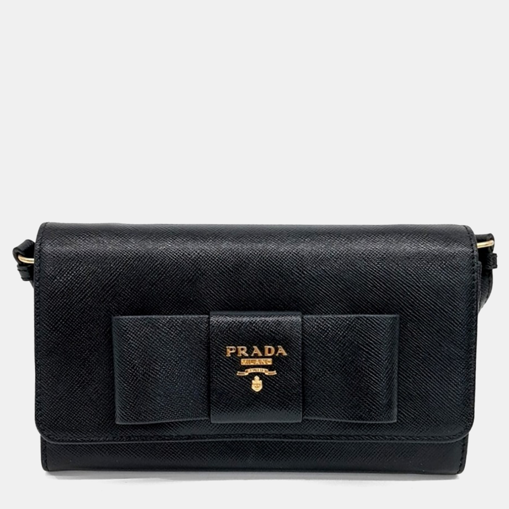 

Prada Black Leather Saffiano Crossbody Bag