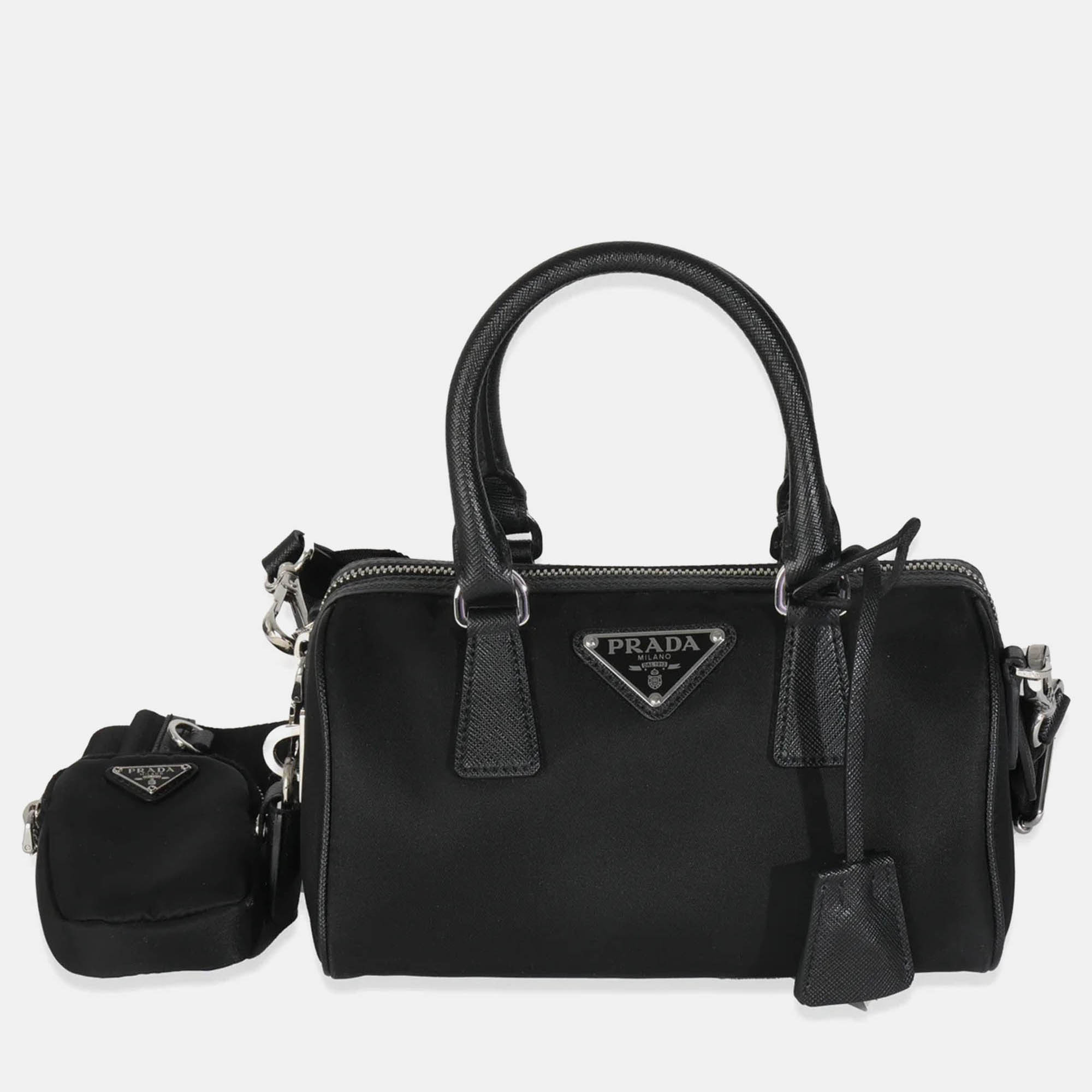 

Prada Black Re-Nylon Re-Edition 2005 Top Handle Crossbody Bag