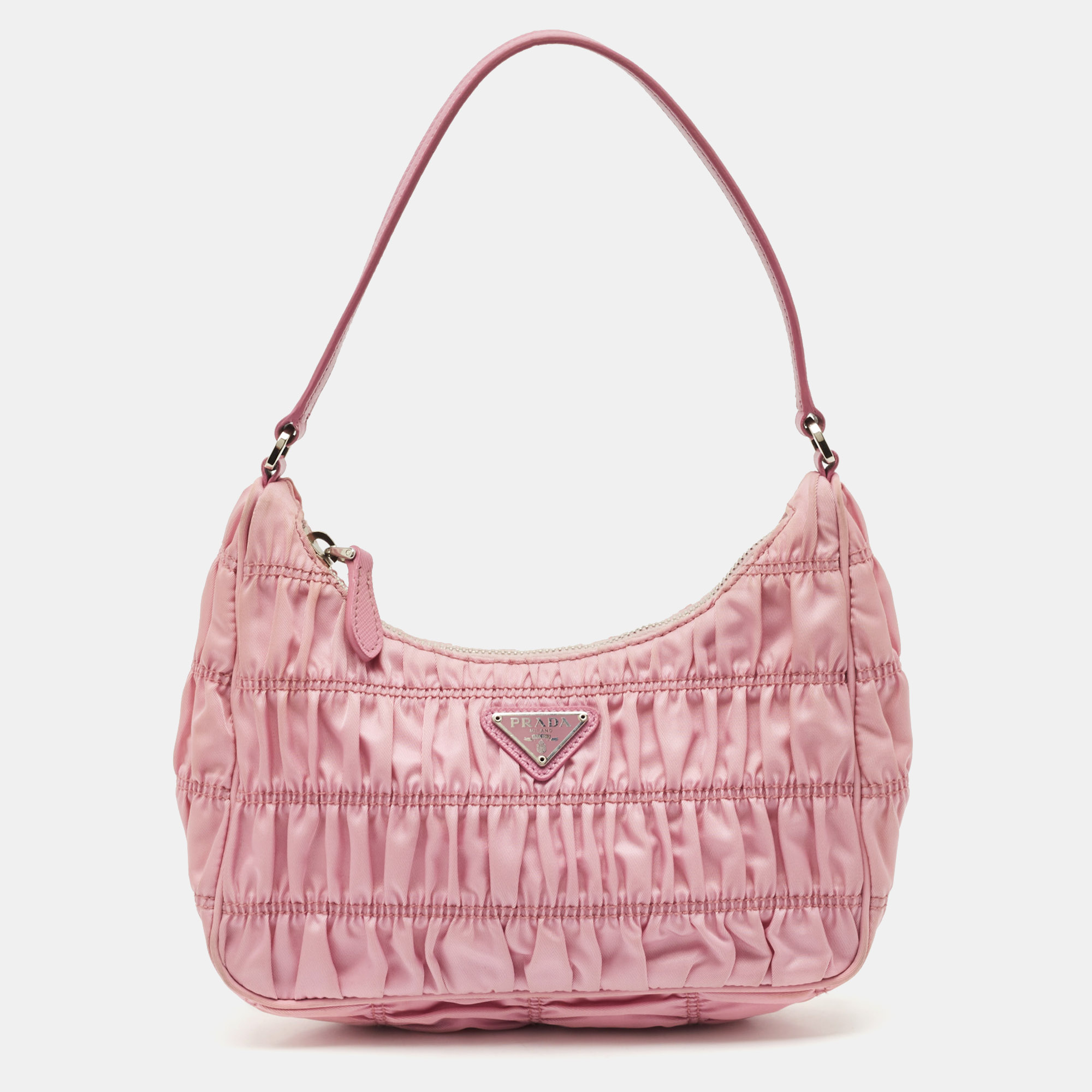 

Prada Pink Tessuto Nylon Gaufre Shoulder Bag