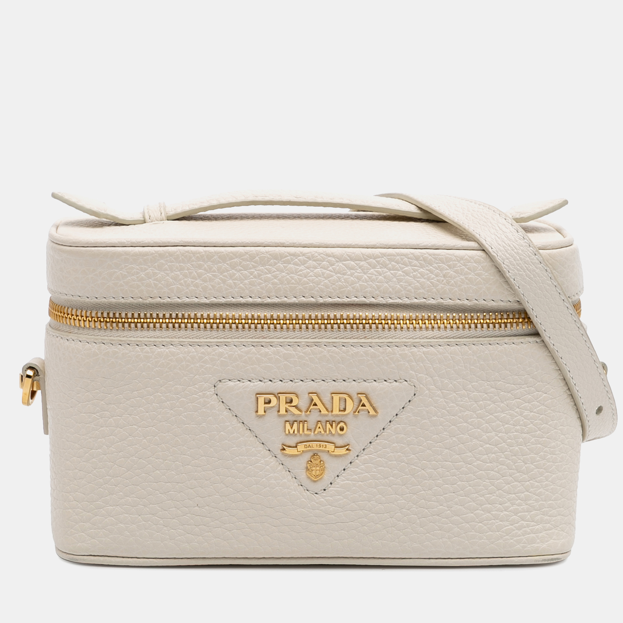 

Prada White Mini Vitello Daino Vanity Bag