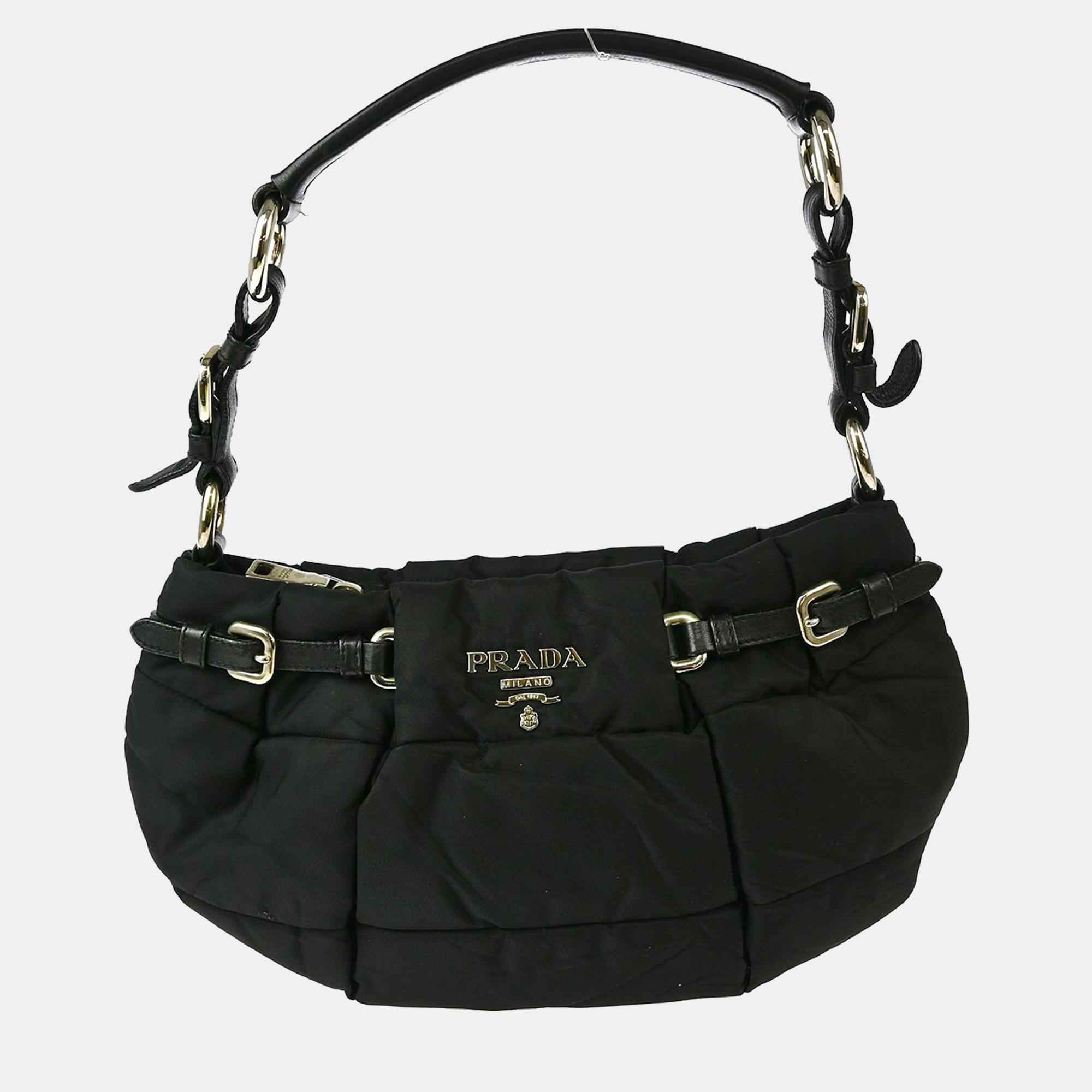 

Prada Black Nylon Hobo Handbag
