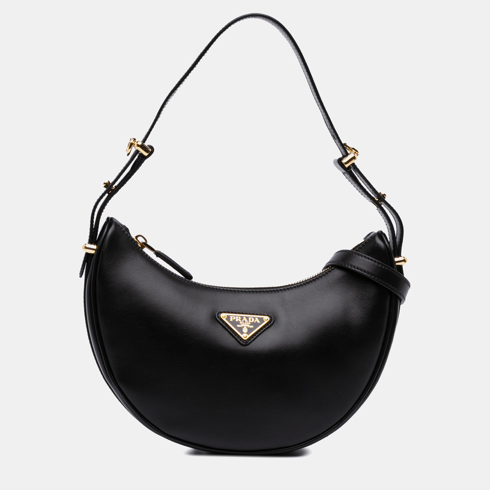 

Prada Black Small Soft Calf Arque Satchel