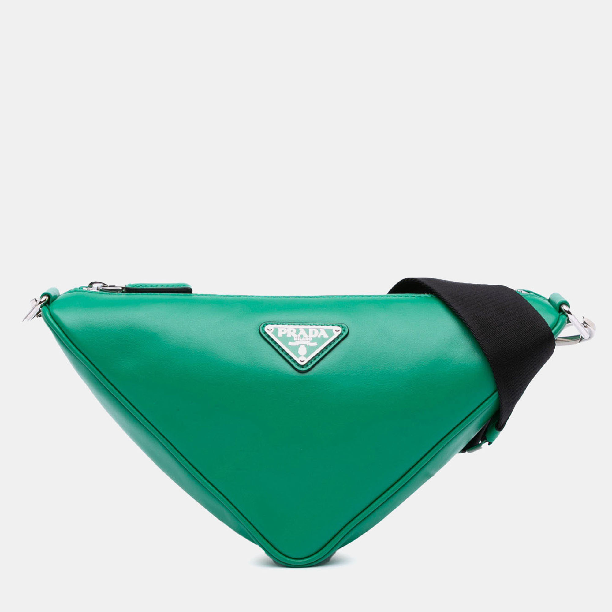

Prada Green Soft Calfskin Triangle Crossbody Bag