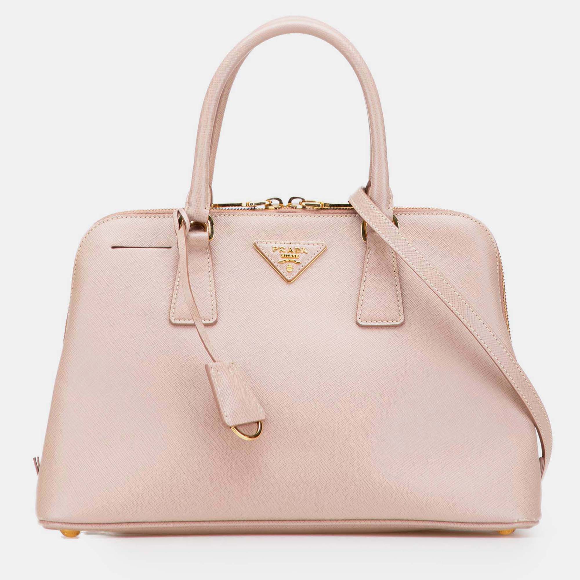 

Prada Pink Medium Saffiano Lux Promenade Satchel