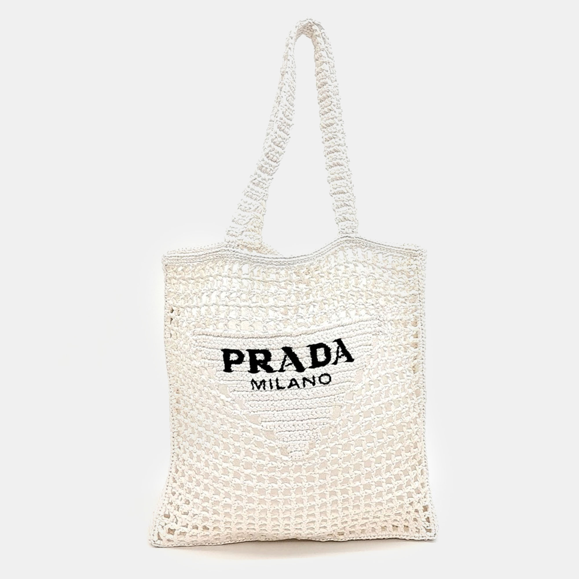 

Prada White Raffia raffia shoulder bag